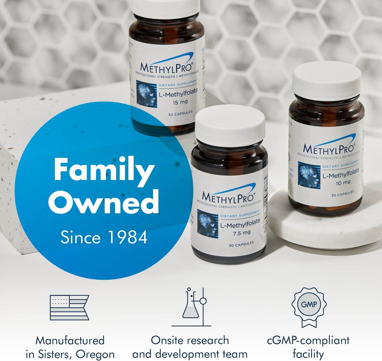 SuplementoMethylPro 15 mg de L-metilfolato (90 cápsulas)