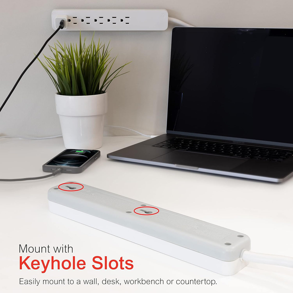 GE Pro 40532 Protector SurGE de 6 tomas, cable de extensión