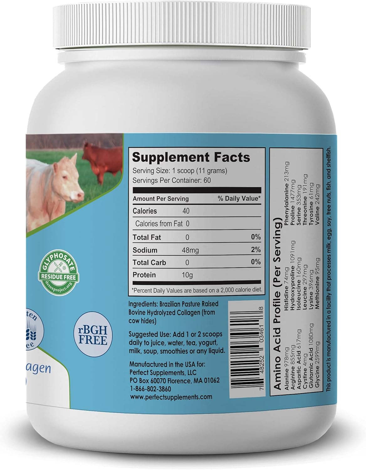 Suplemento de Colágeno Hidrolizado Sin Sabor – Perfect, 660 g