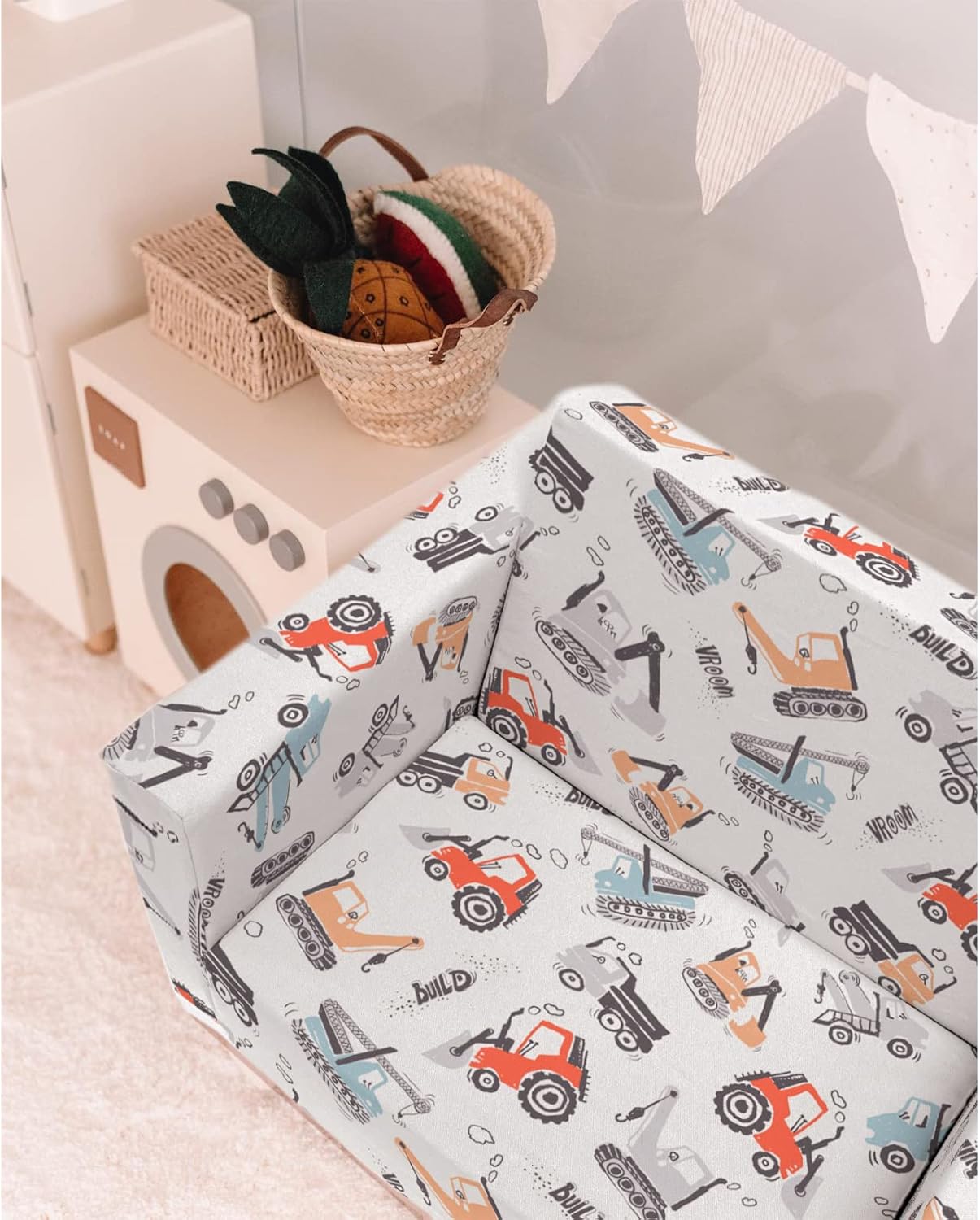 Silla plegable 2 en 1 convertible en cama para niños, Blanco