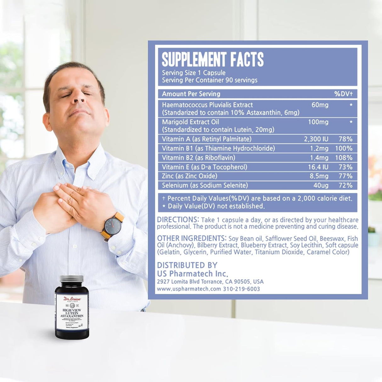 Vitamina ocular Luteína Astaxantina Cápsula para los ojos