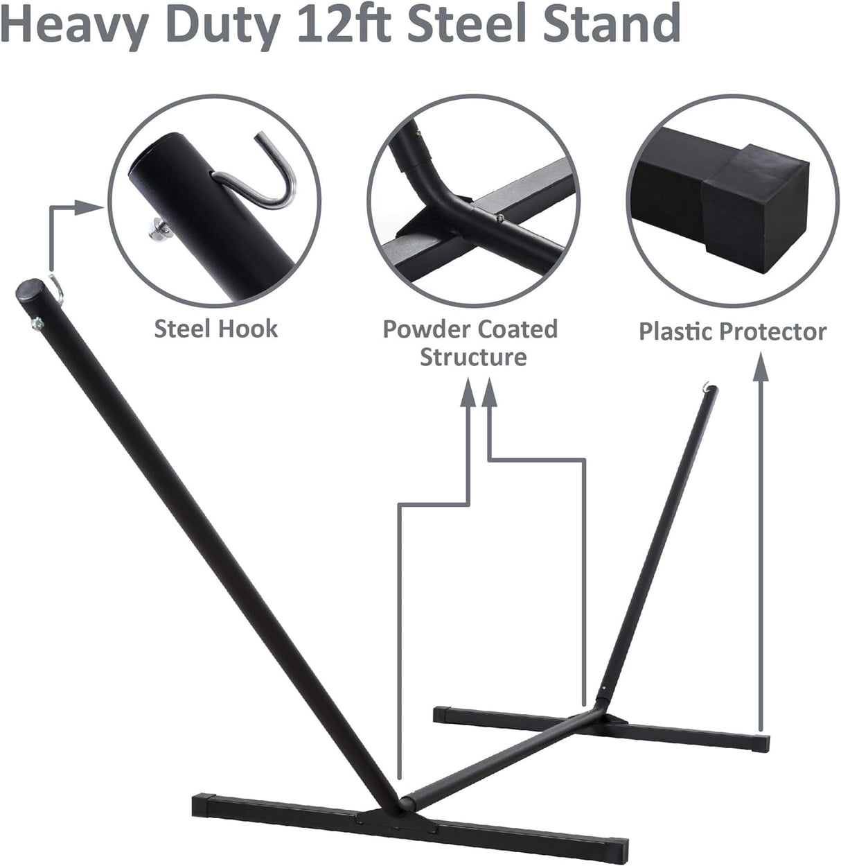 Hamaca Doble Extra Grande SUNCREAT con Soporte y Almohada Extra
