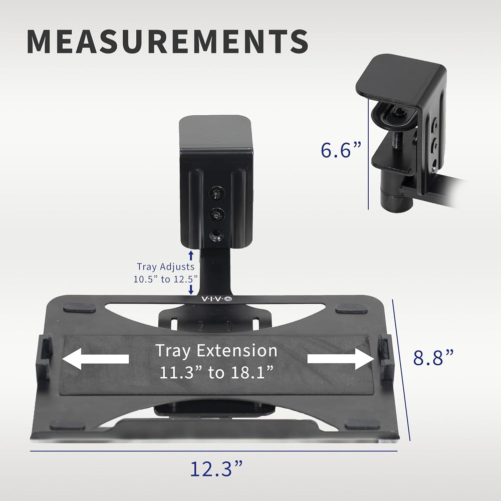 Bandeja giratoria para laptop VIVO, ergonómica, MOUNT-LAP1CB