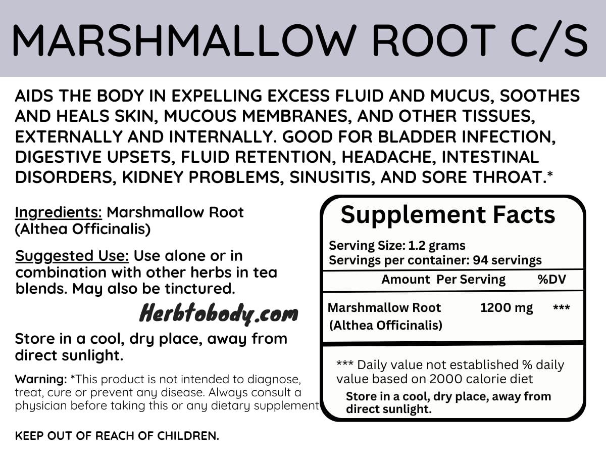 Suplemento Raíz de malvavisco Mezcla de té de hierbas 4 oz