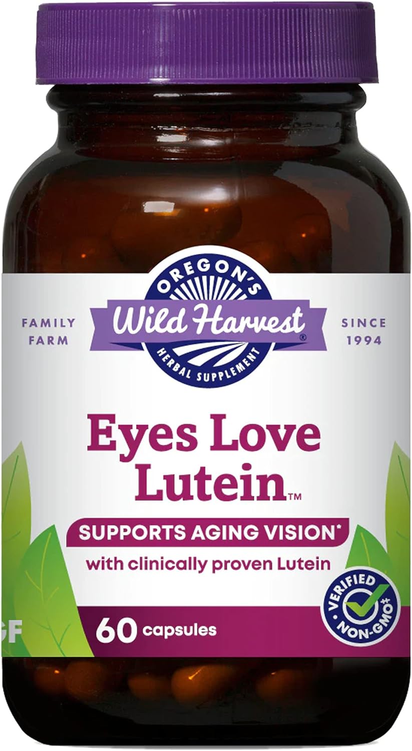 Oregon's Wild Harvest Eyes Love Lutein™ Capsules, suplementos herbales orgánicos sin OMG, 60 unidades
