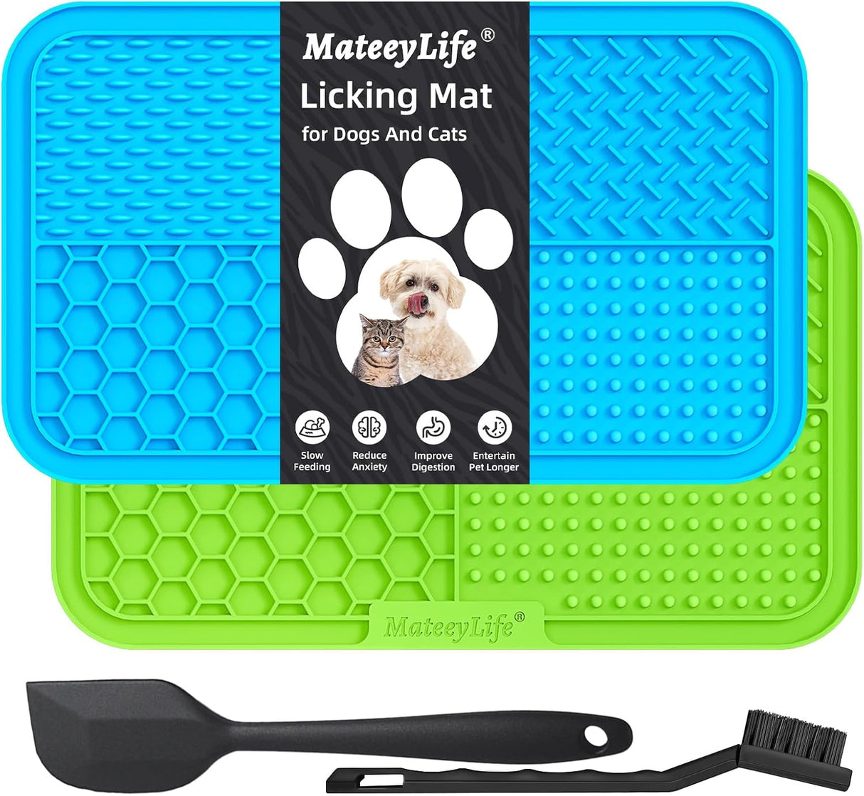 2 comederos grandes para lamer perros para aliviar ansiedad