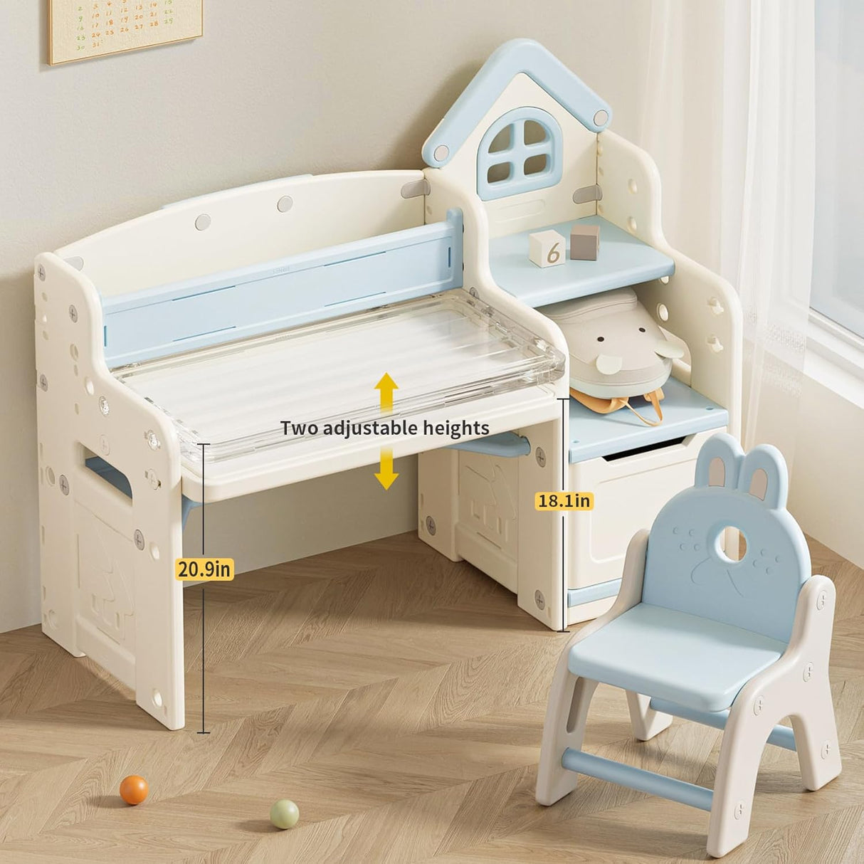 Mesa de actividades para niños ajustable en altura UNICOO