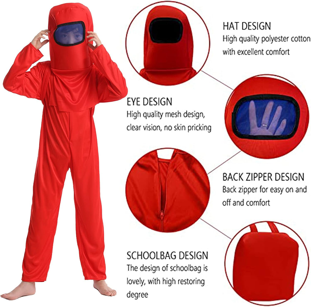 Disfraces de astronauta para Halloween rojo talla L
