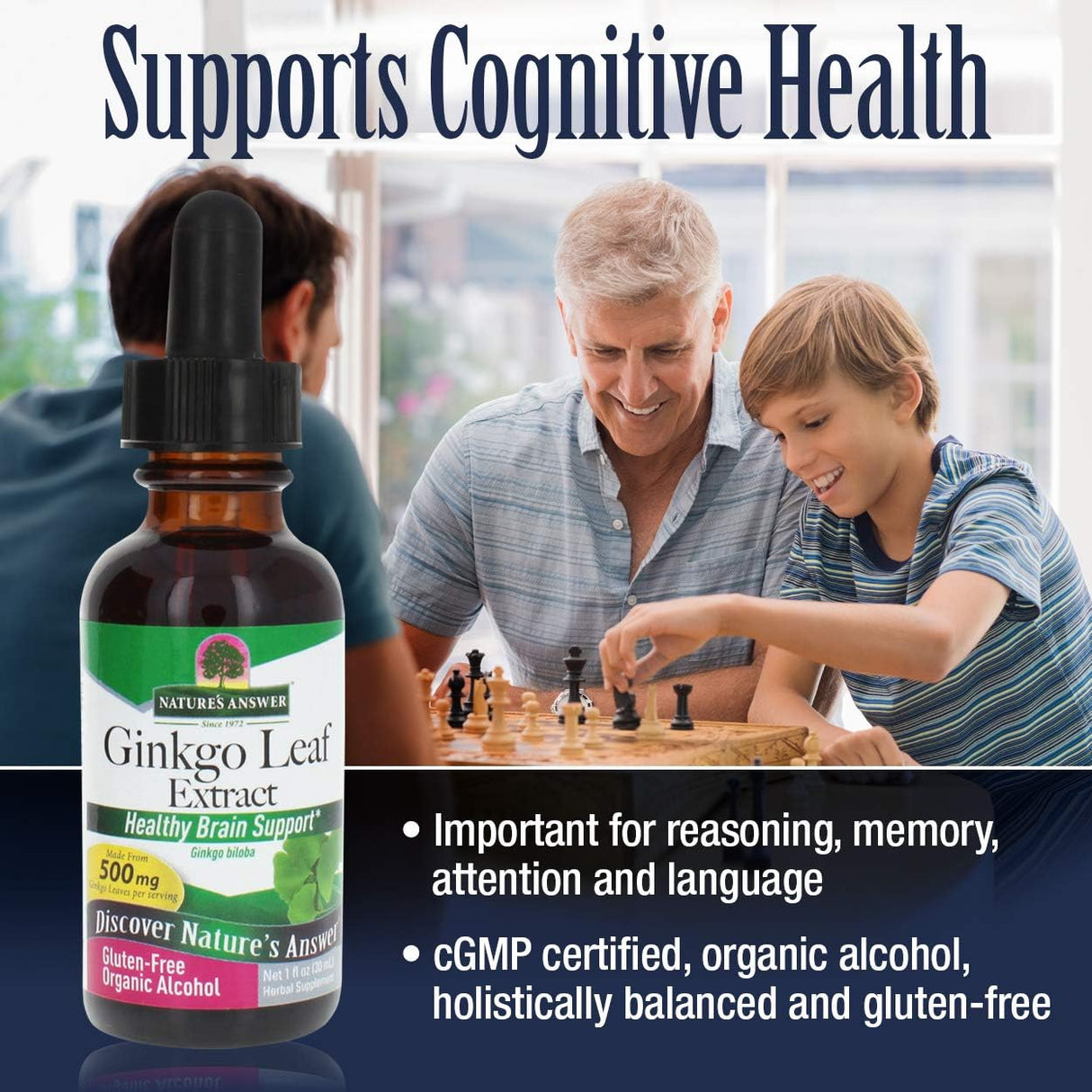 Ginkgo Leaf con Alcohol Orgánico | Función Cognitiva Energía