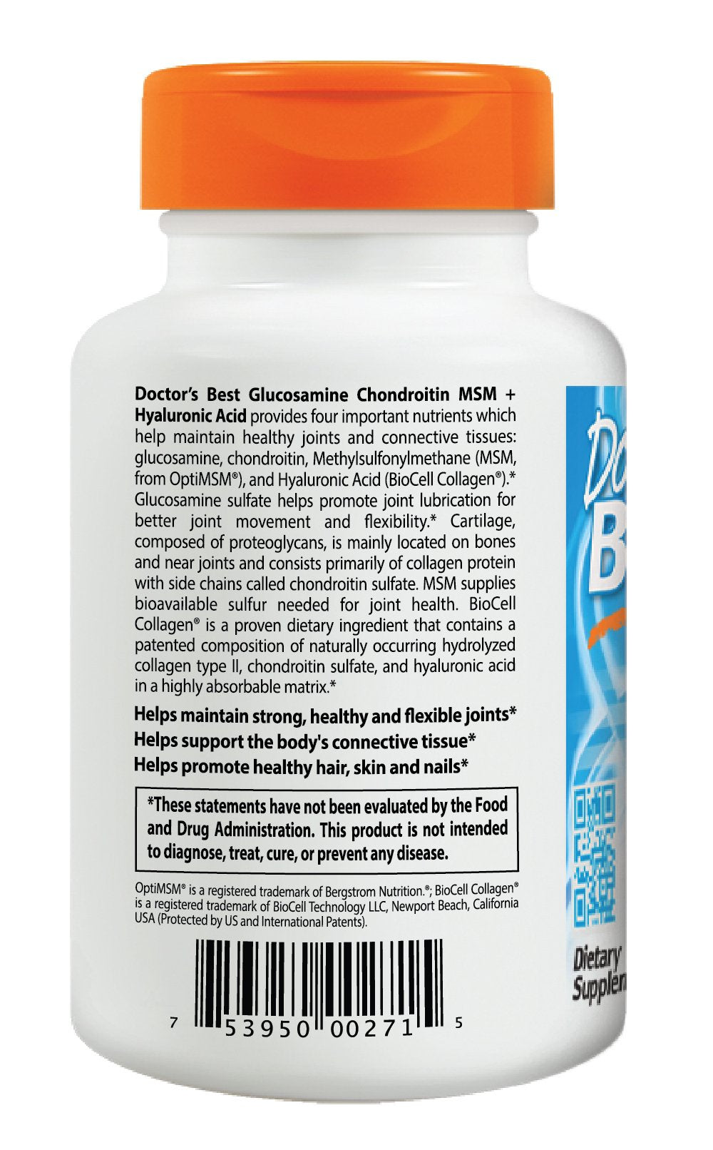Doctor's Best Glucosamina Condroitina MSM Ácido Hialurónico