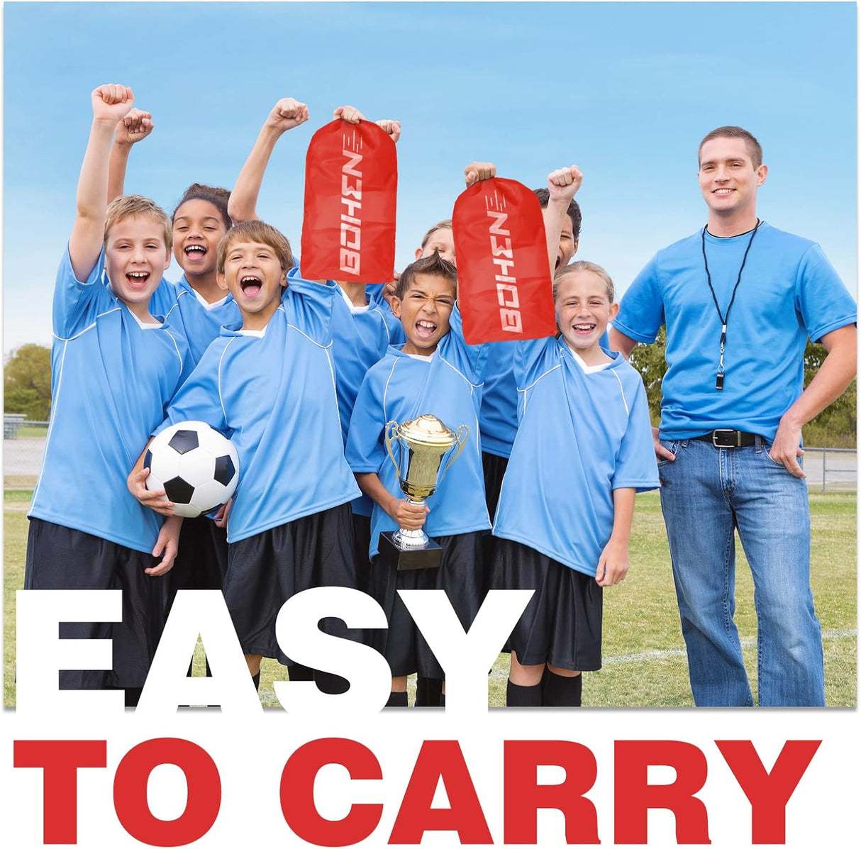 Red de futbol desplegable, fácil de instalar