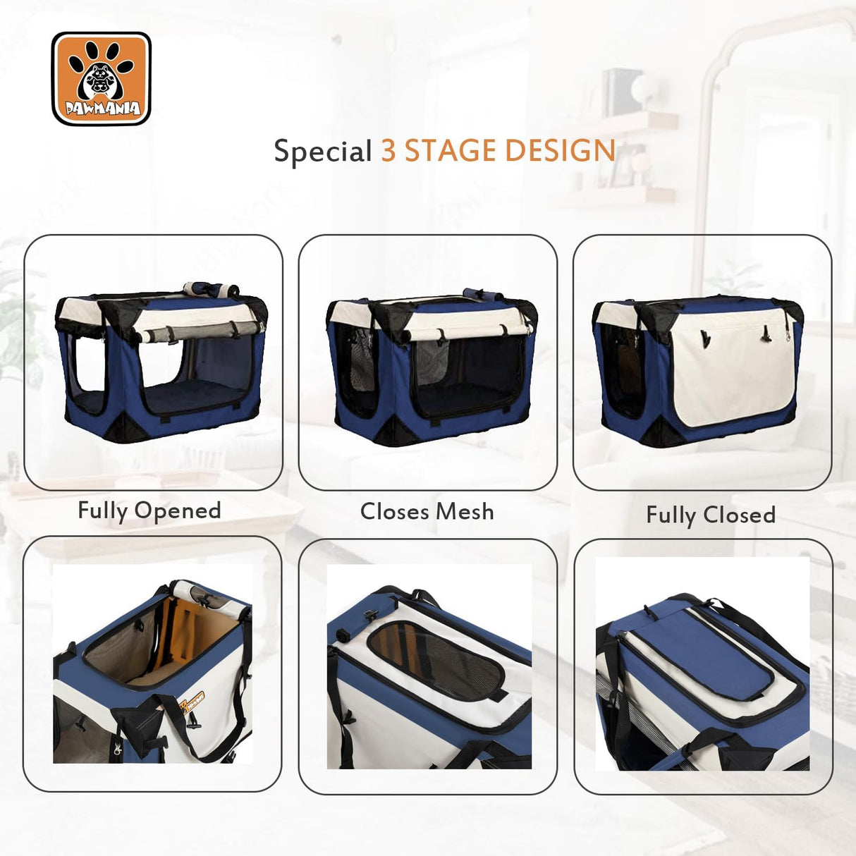 Transportín Extra Grande para Gatos y Perros, Plegable, Suave