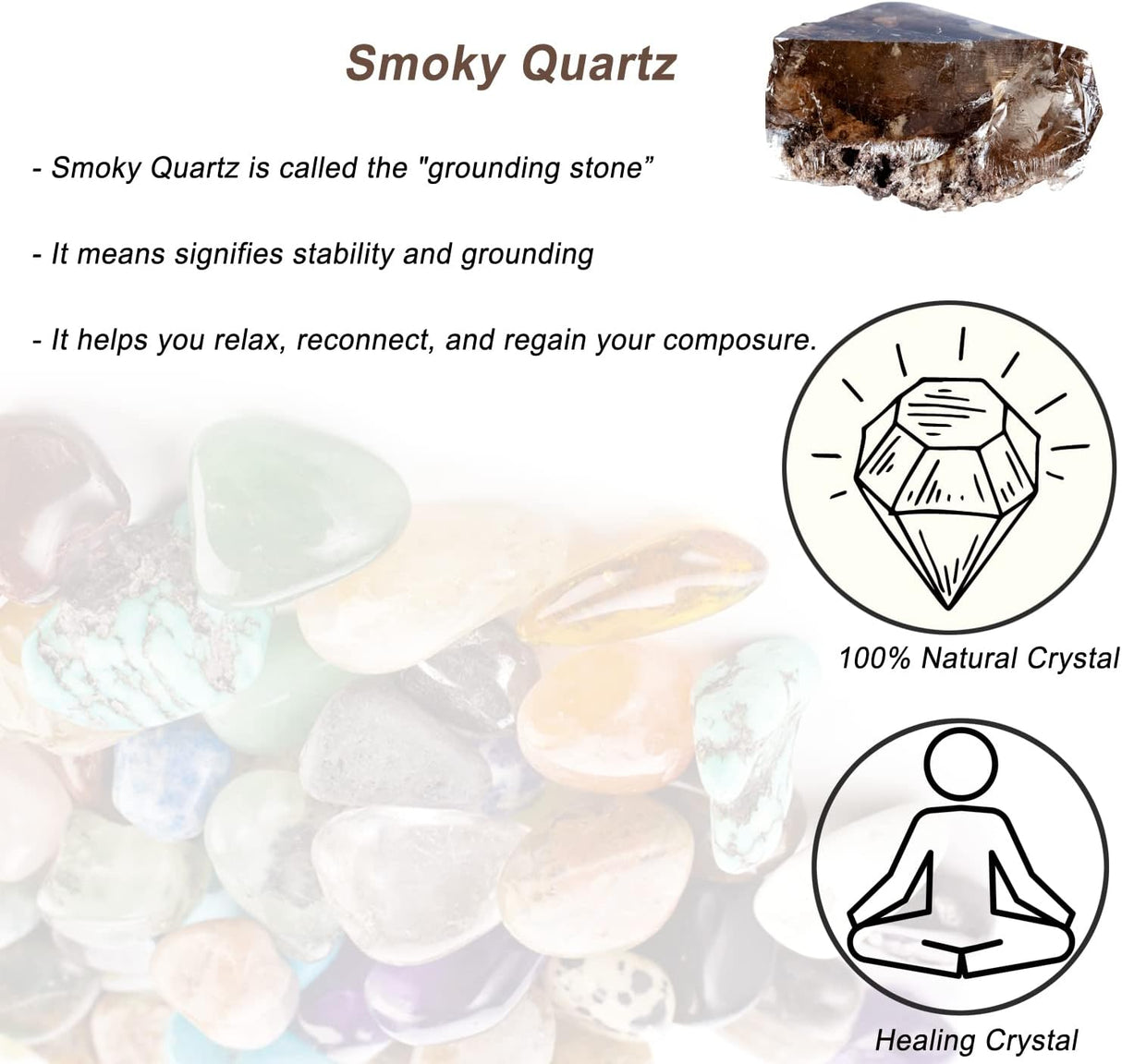 Cristales de Cuarzo Ahumado en Bruto para Decoración y Sanación