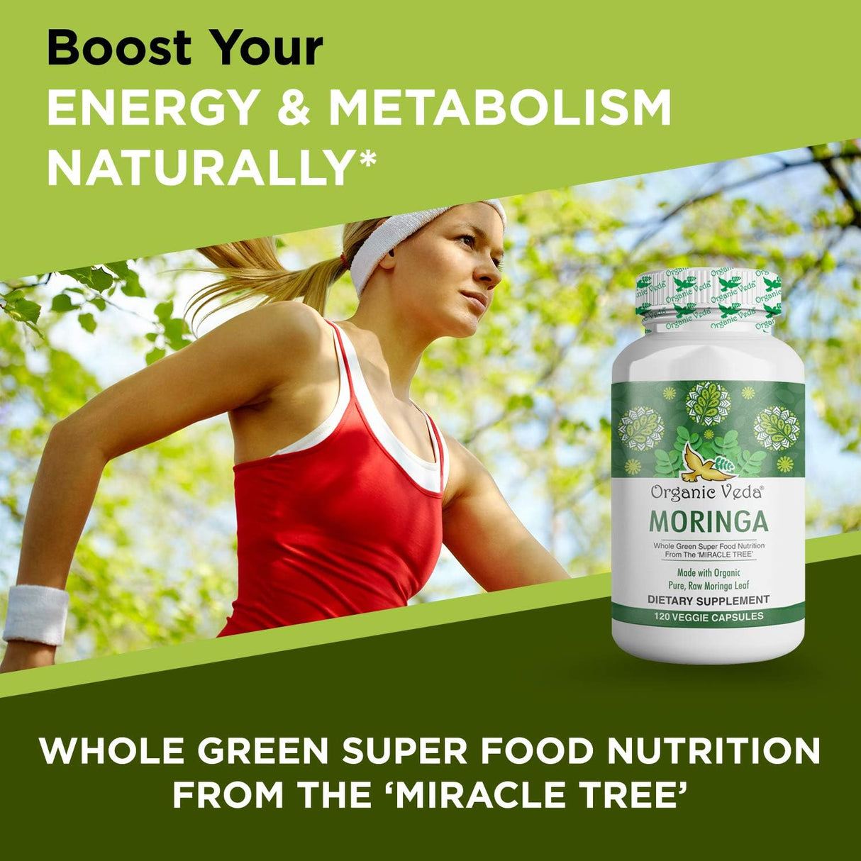 Cápsulas de Moringa Oleifera 1200 mg - Suplemento Energizante