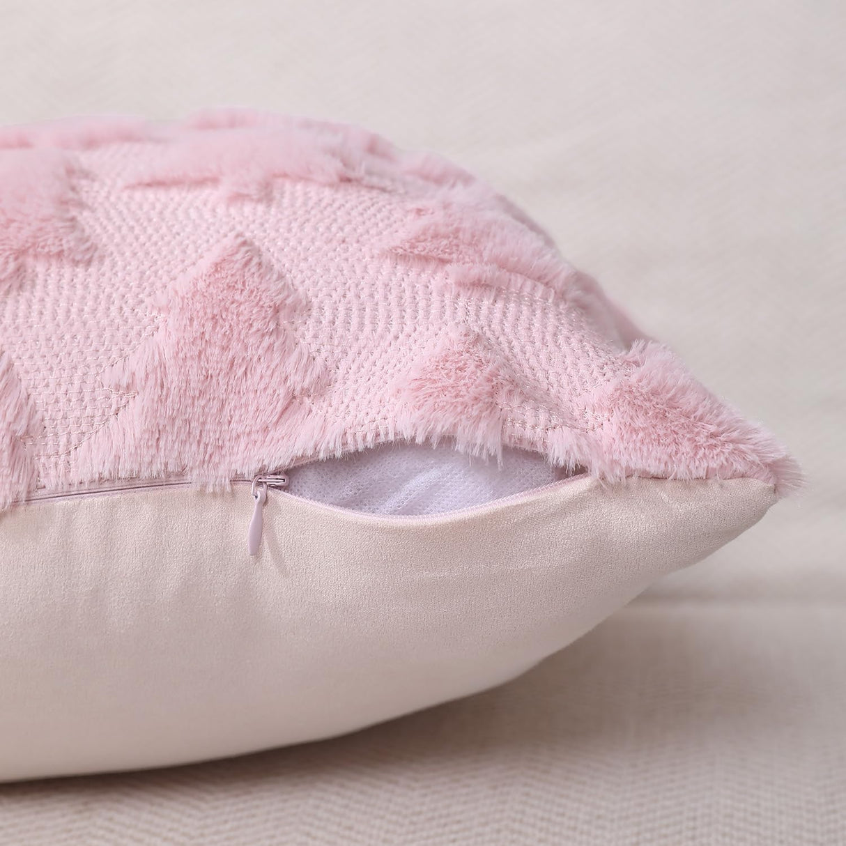 Cojines Navideños DFXSZ 18x18 Pulgadas Peluche Faux Fur PTK006D18