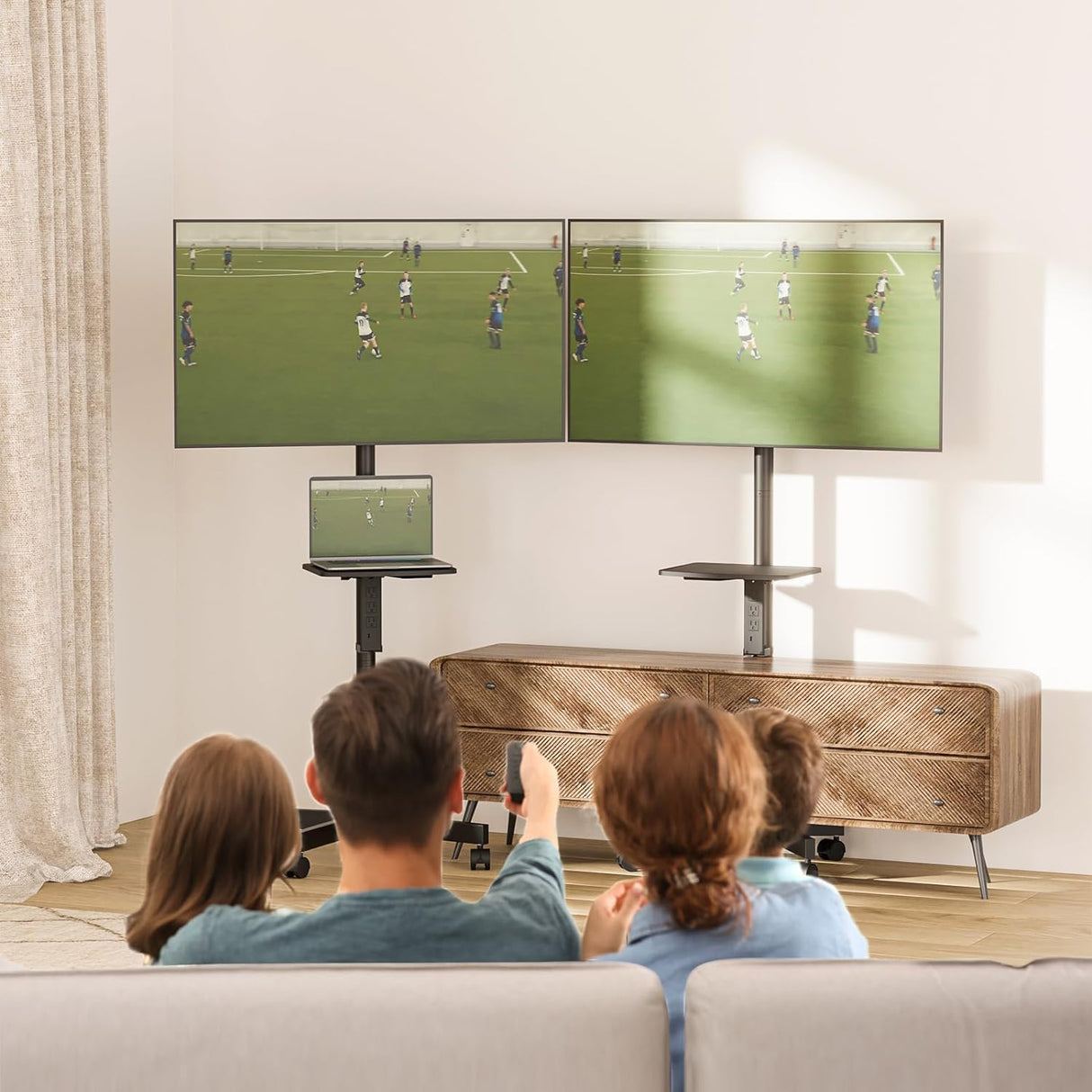 Soporte de TV con ruedas carrito de TV móvil de pantalla