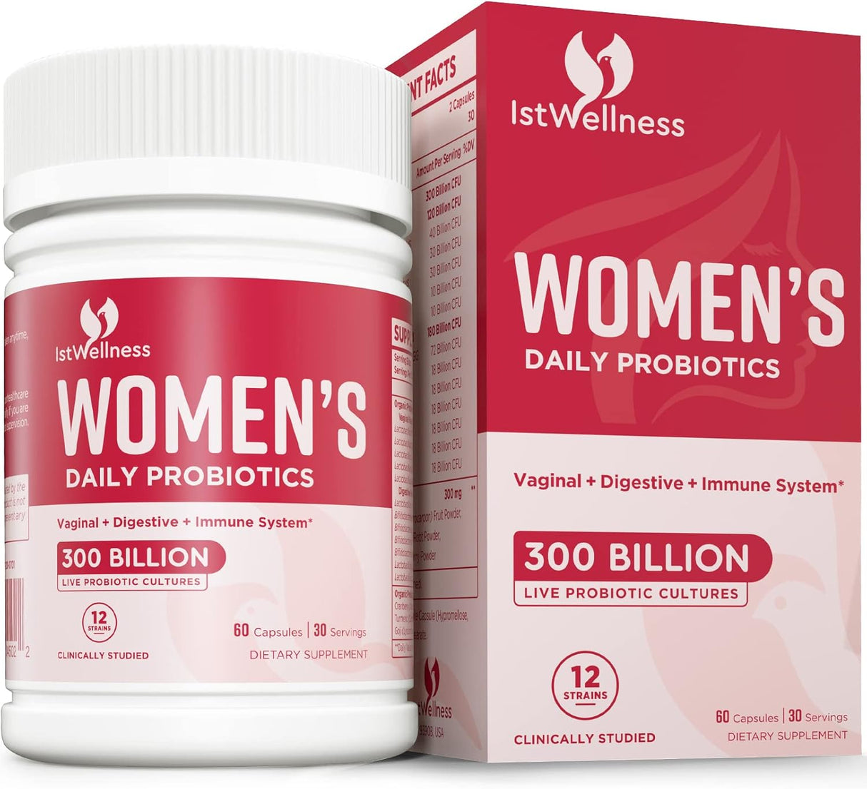 Suplementos Probióticos para mujeres 300 mil millones de UFC