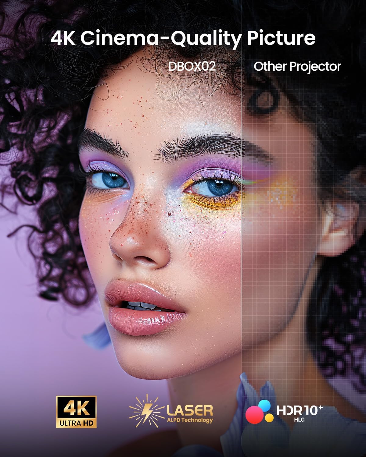 Proyector 4K Laser Dangbei DBOX02, 2450 lúmenes, WiFi, HDR10+