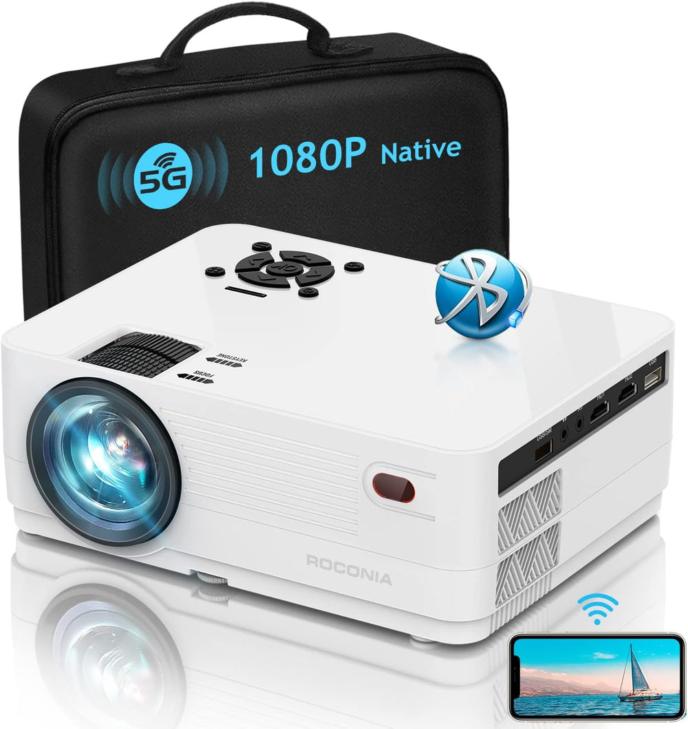Proyector Roconia 5G WiFi 1080p, 12000LM, Soporta 4K