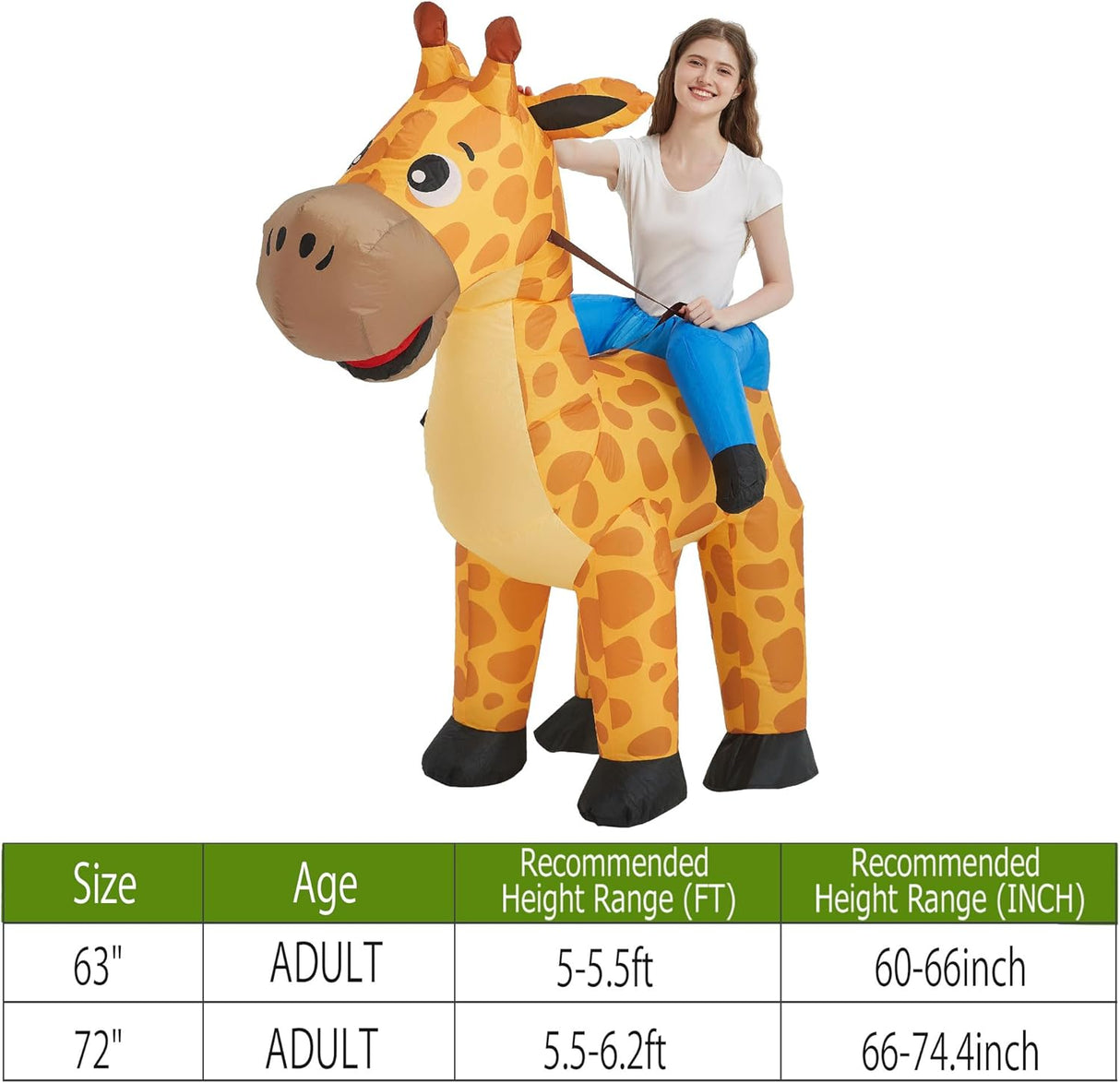 Disfraz Inflable Casa, Adulto, Giraffe, Halloween, Unisex