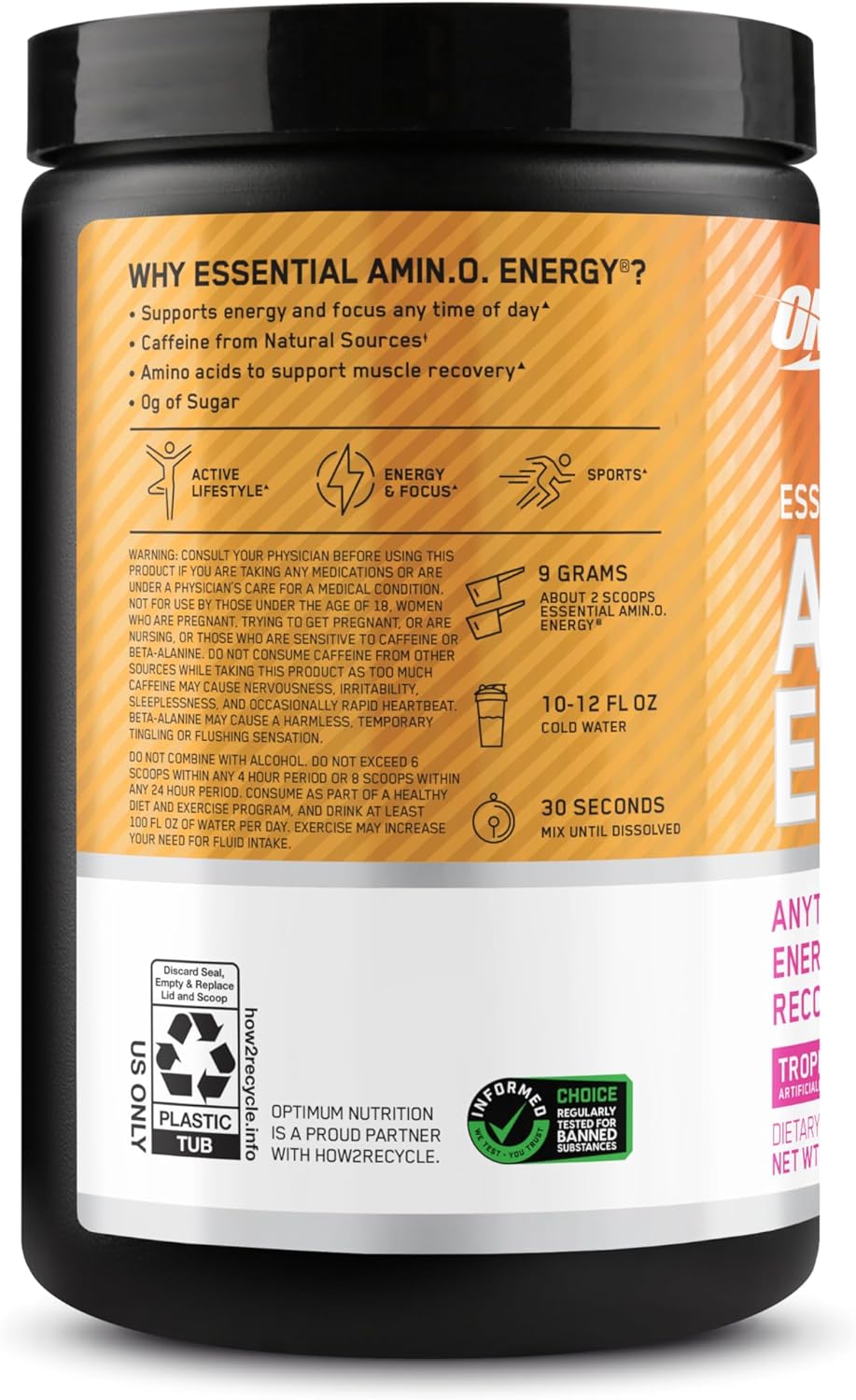 Amino Energy Tropical Sunrise - Optimum Nutrition, 30 Servings