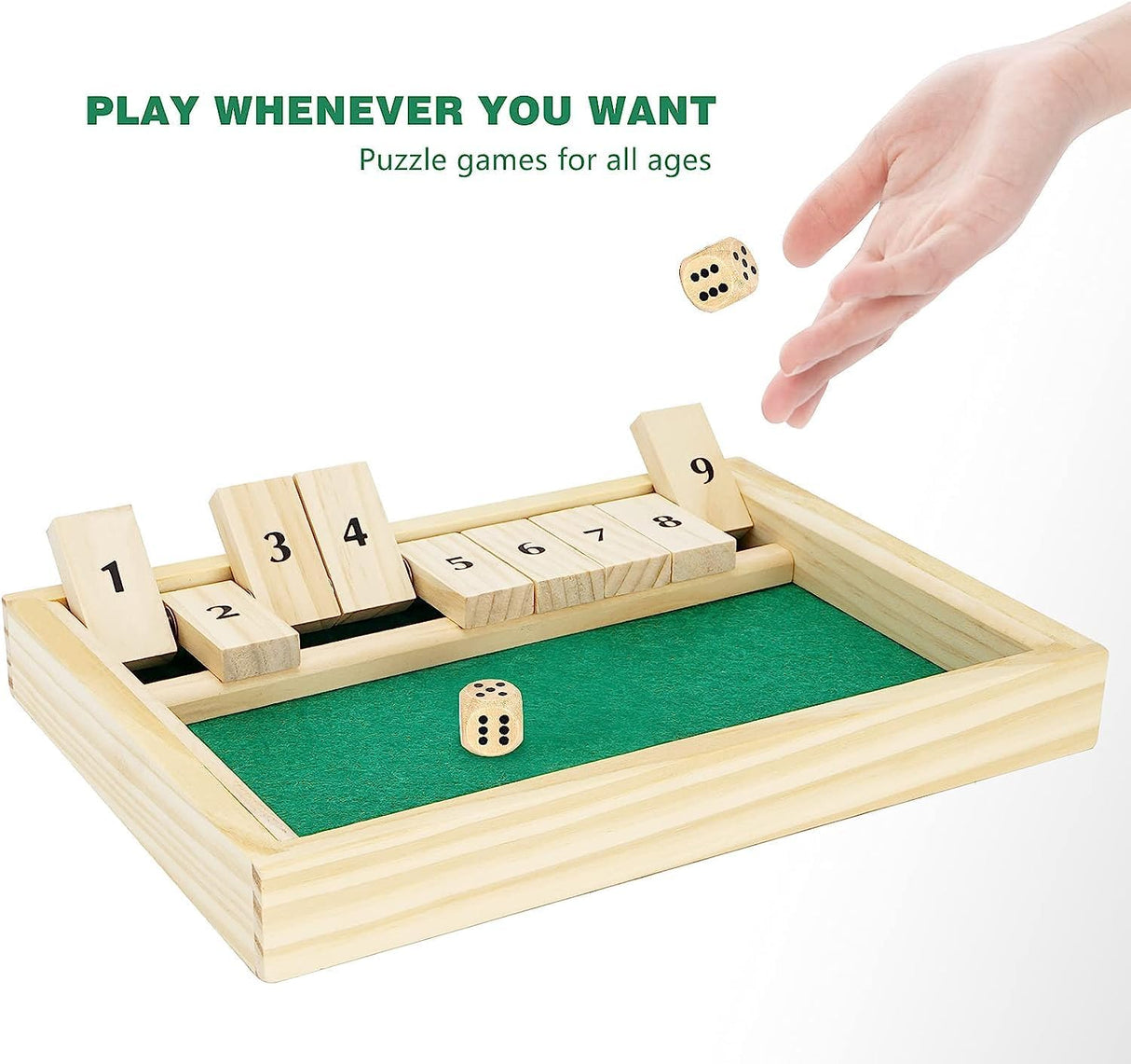 Juego de Mesa Shut The Box - Clásico de Dados para 2 Jugadores #9