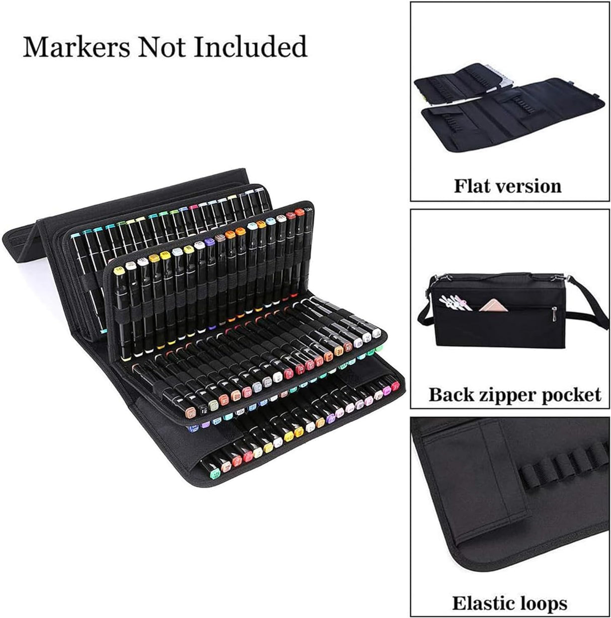 Estuche para Marcadores con 171 Ranuras y Soporte para Bolsa