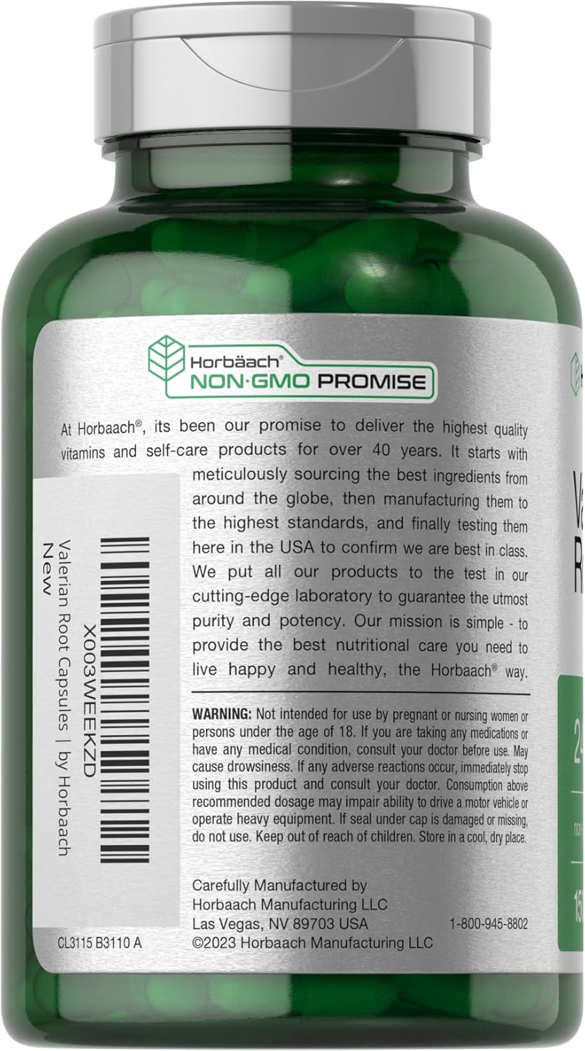 Suplemento Horbaach Cápsulas de raíz de valeriana 2400 mg