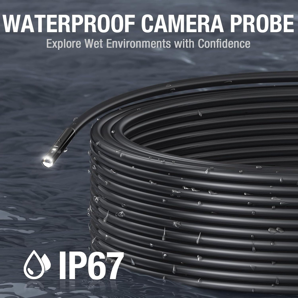 Teslong - Cámara endoscopio de doble lente de 50 pies.