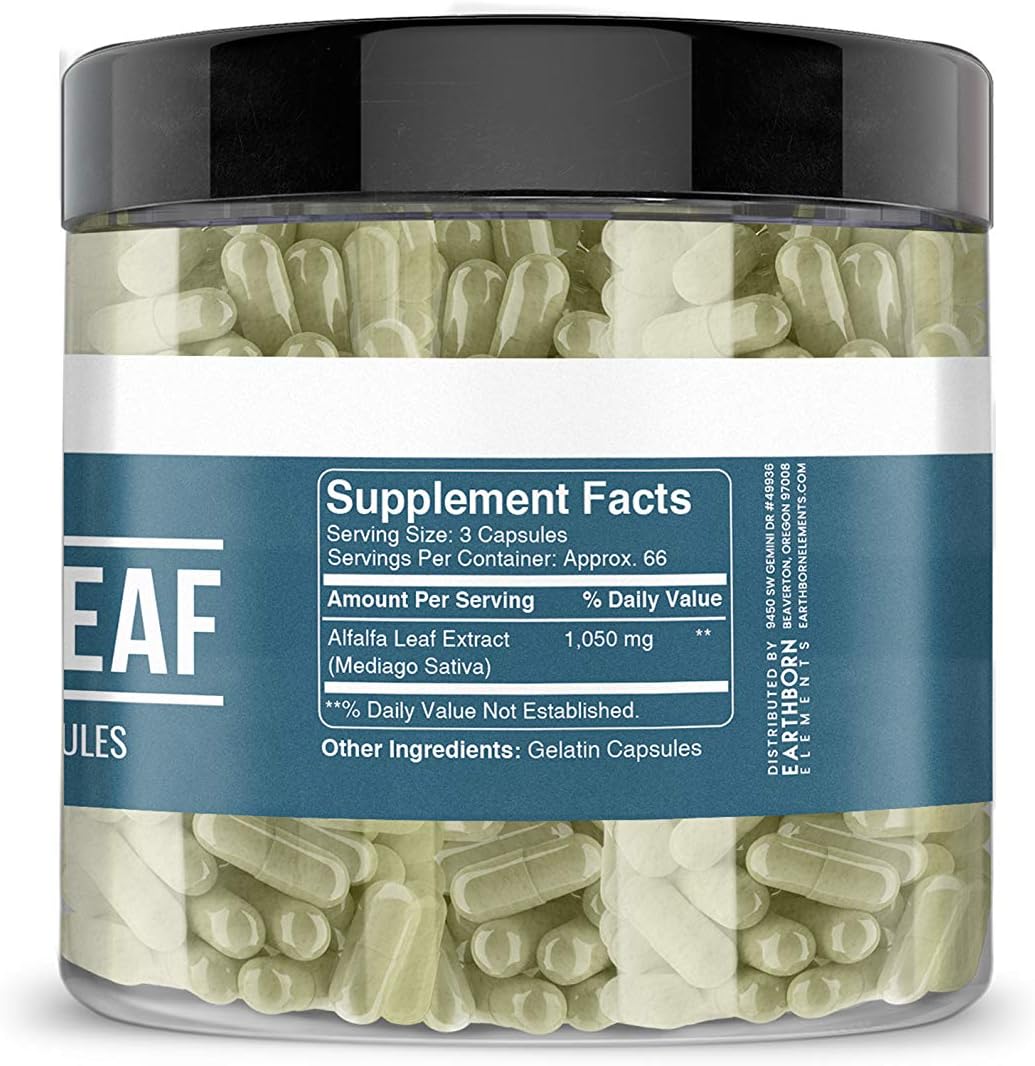 Suplementos Alimenticio Hoja de alfalfa natural 200 cápsulas