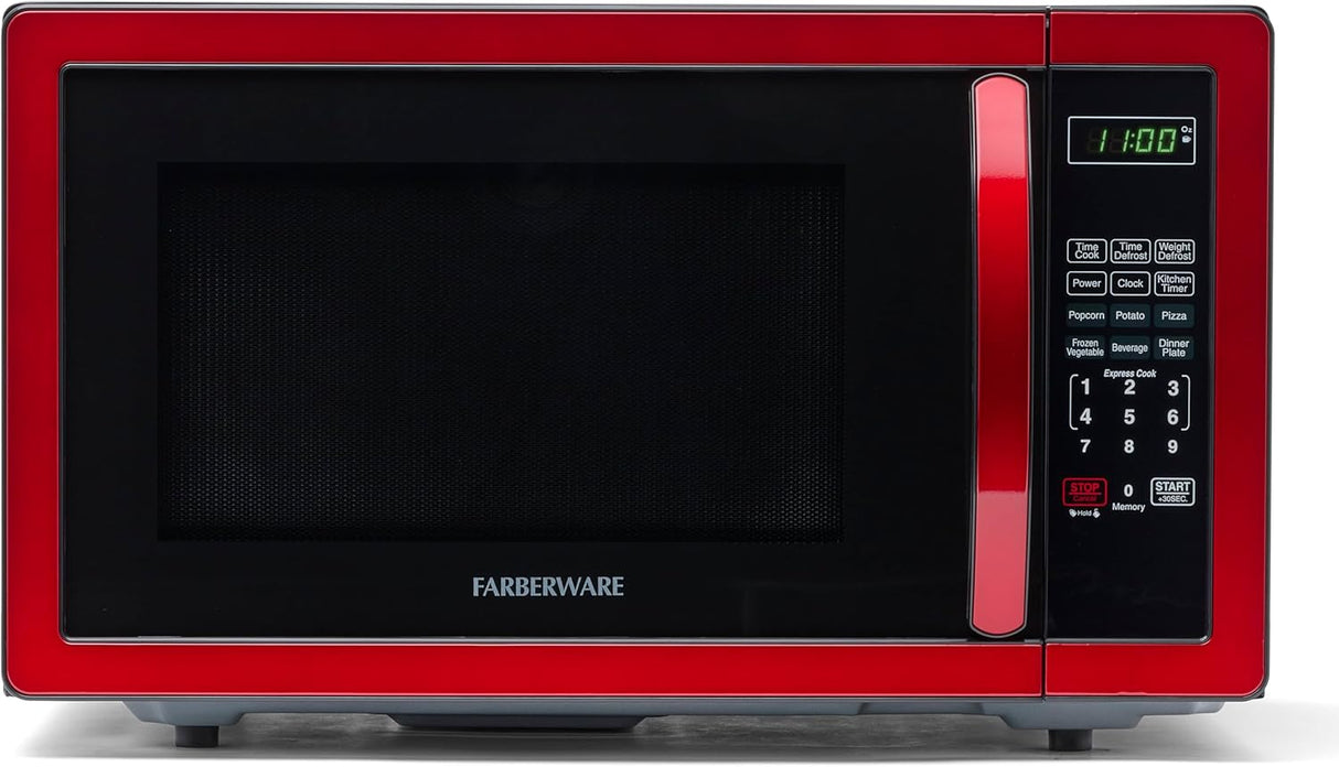 Microondas Farberware 1000W 1.1 cu ft con Luz LED y Bloqueo Infantil