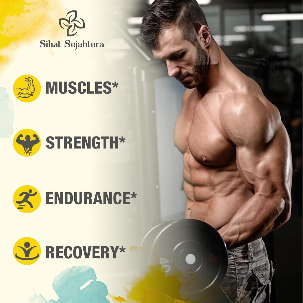 Creatina Monohidratada 8 en 1, Sin Azúcar, 90 Tabletas