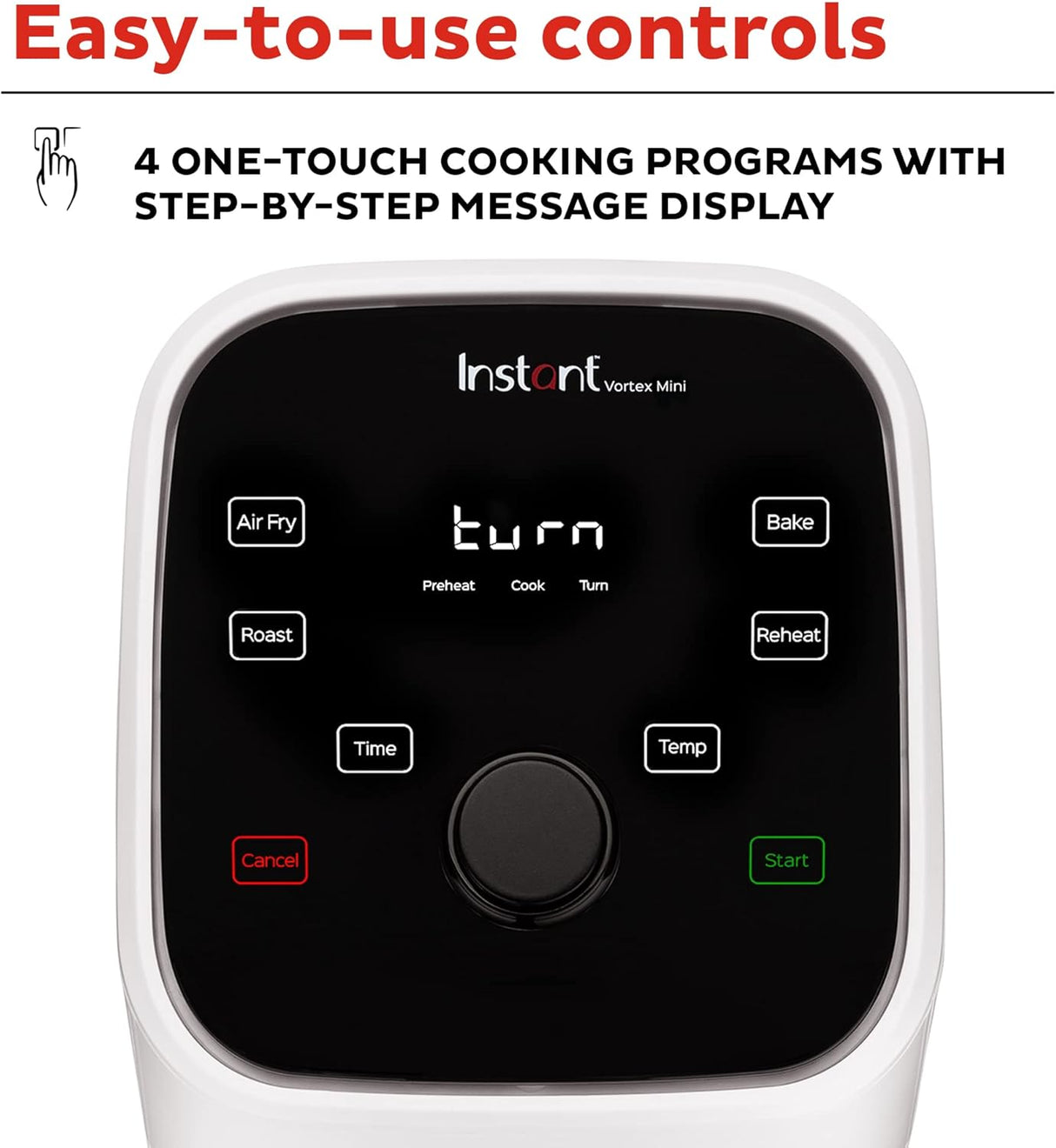 Mini Freidora de Aire Instant Vortex 2QT, cocina rápida, 100 recetas