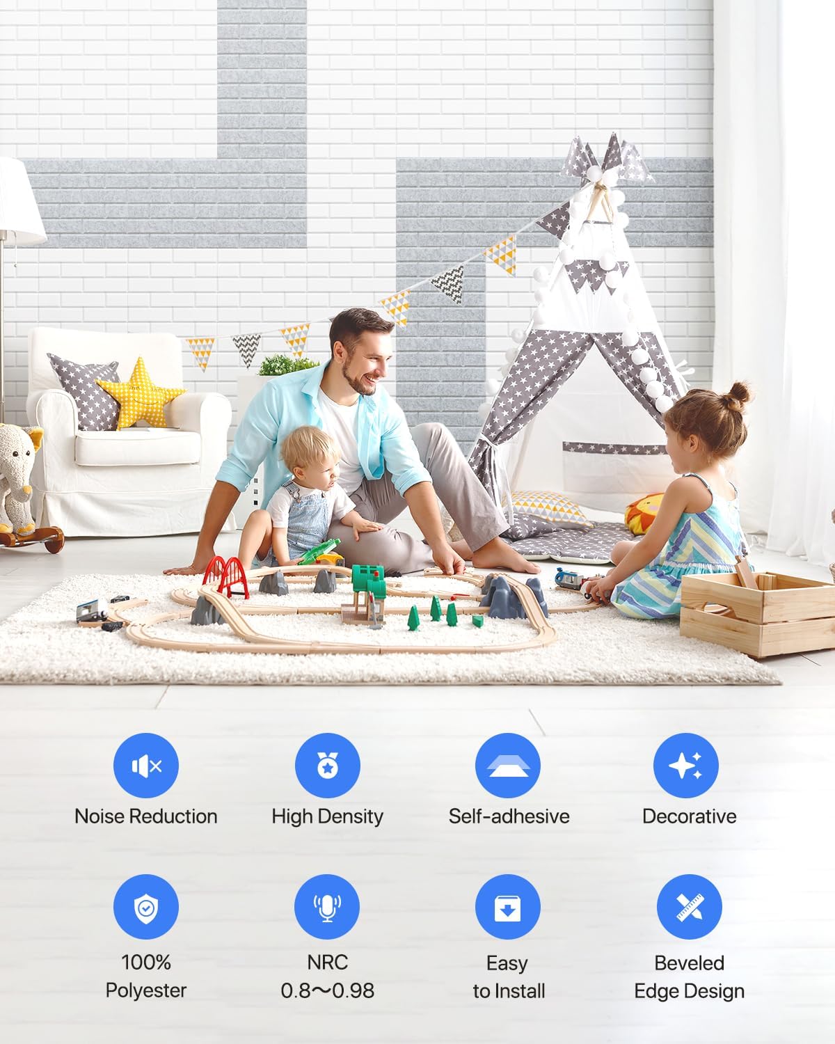 Paneles Acústicos Autoadhesivos 12 Piezas 12x12x0.4