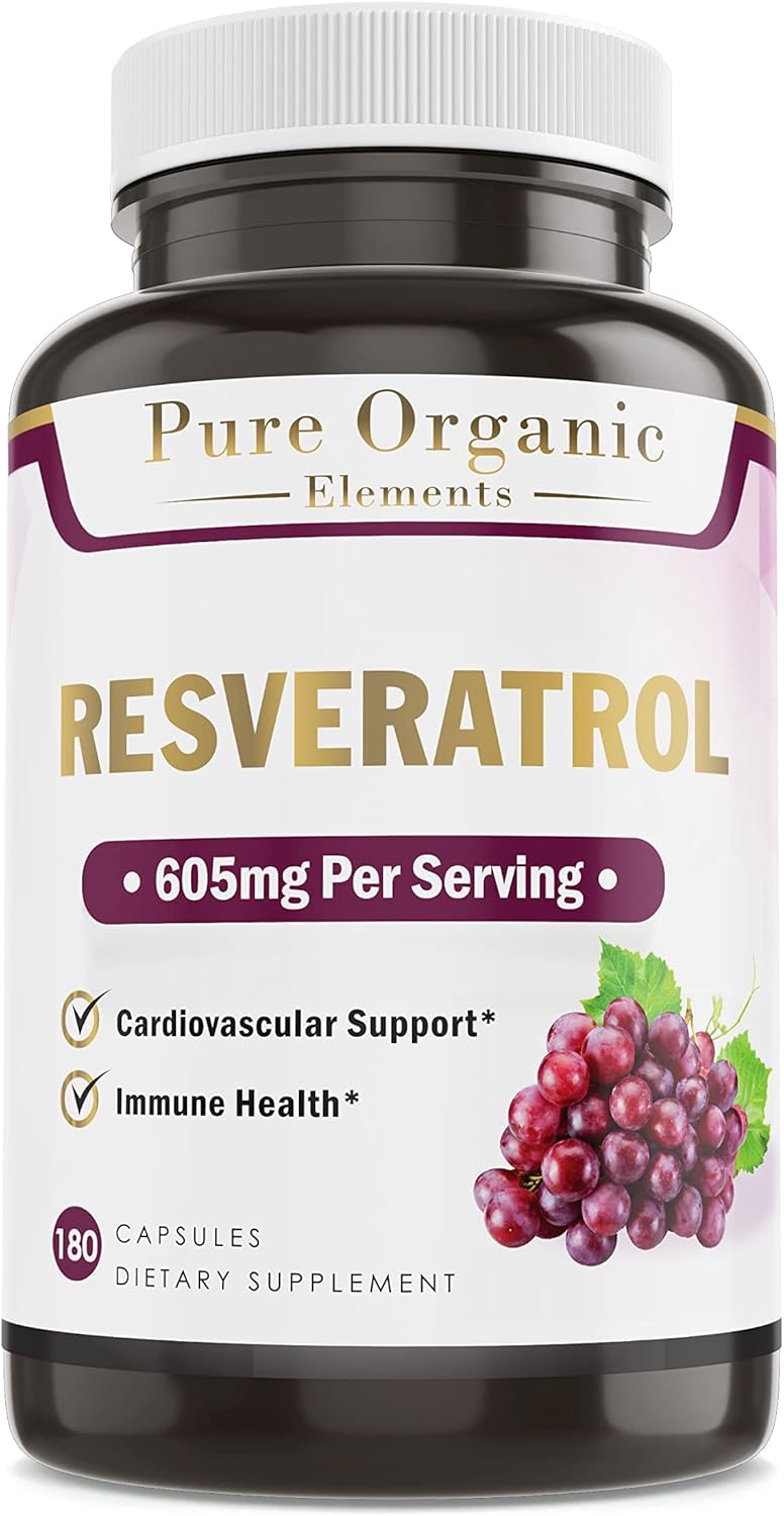 Suplemento Resveratrol 1450 mg salud cardíaca con té verde