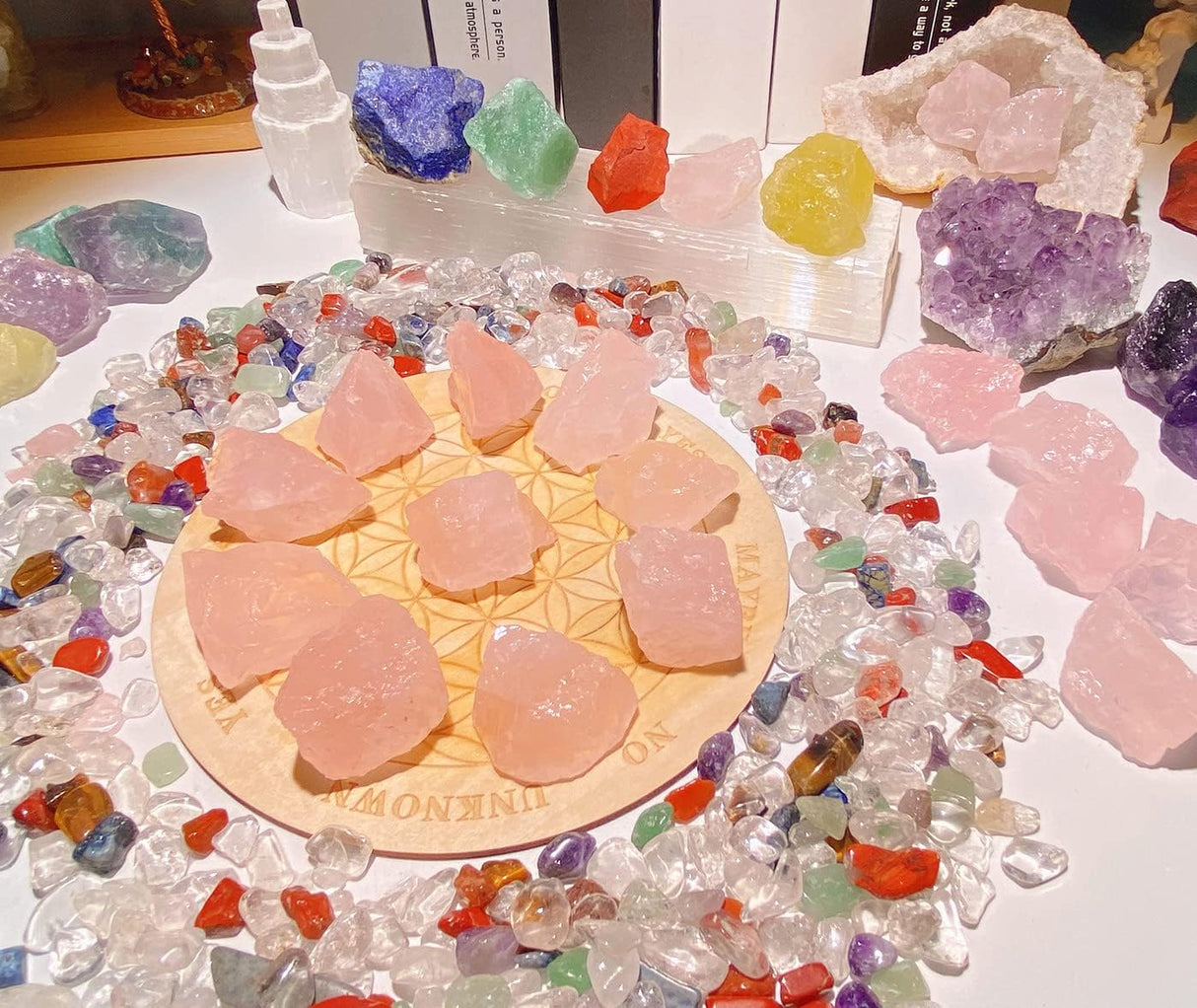 Cristales de Cuarzo Rosa Natural para Sanación y Decoración