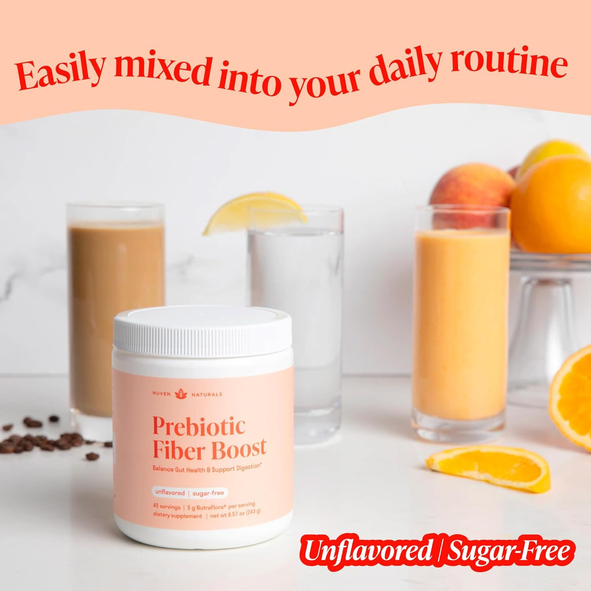 Suplemento de fibra soluble orgánica para apoyar el estomago