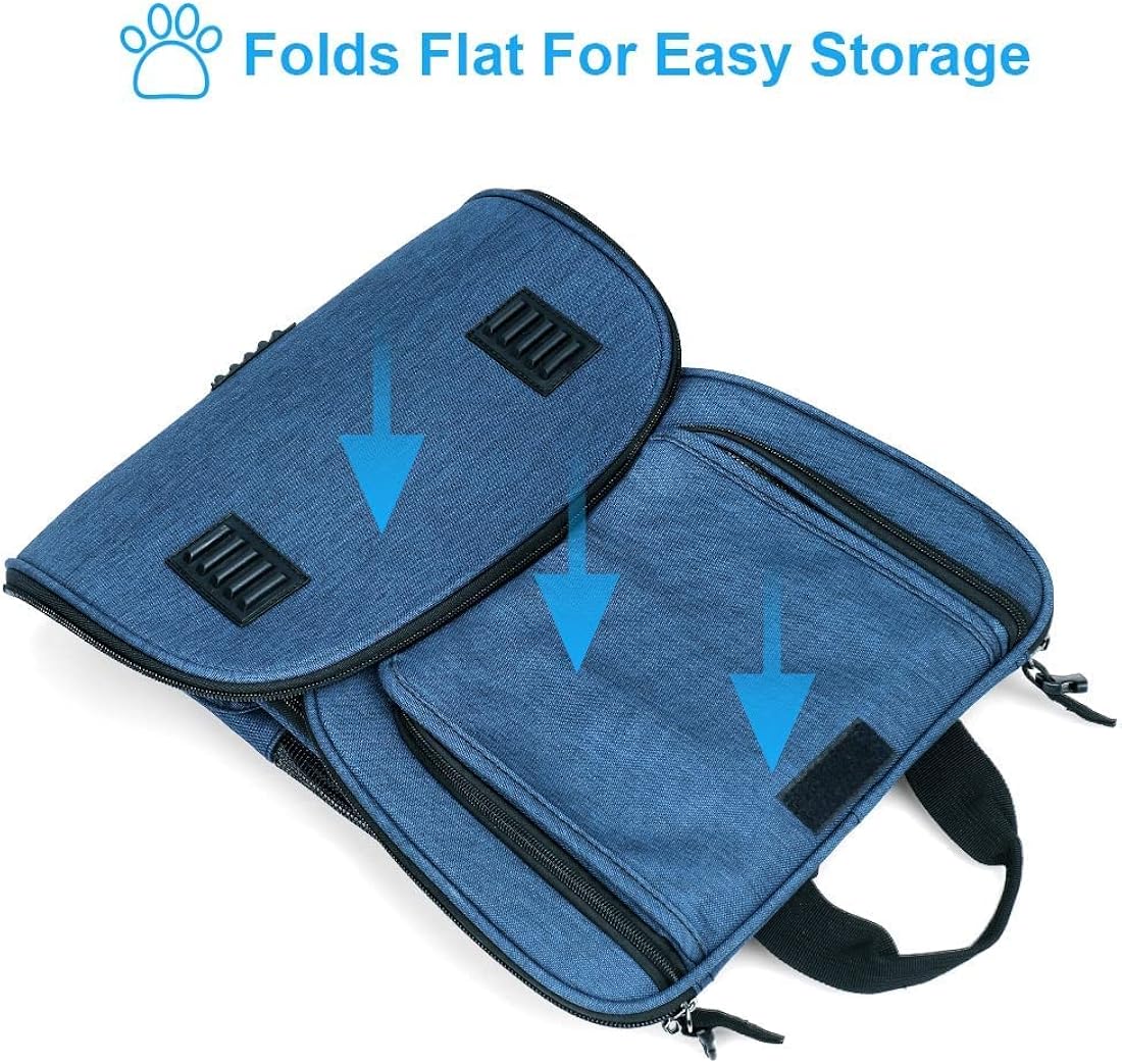 Mochila transportadora de mascotas expandible azul