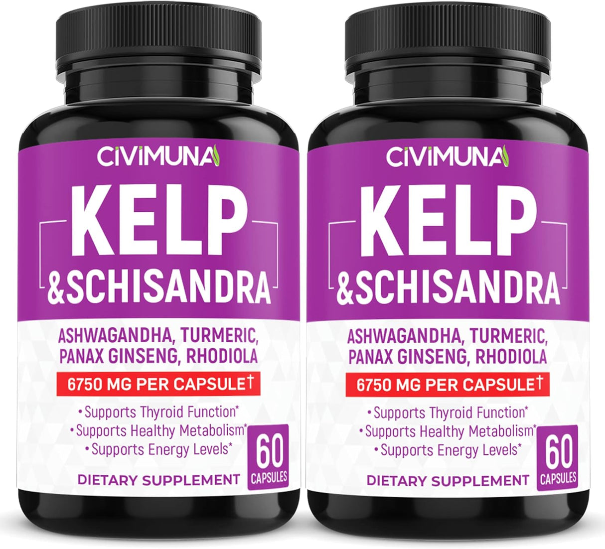 Cápsulas de algas Kelp 6550mg - Kelp Schisandra Ashwagandha