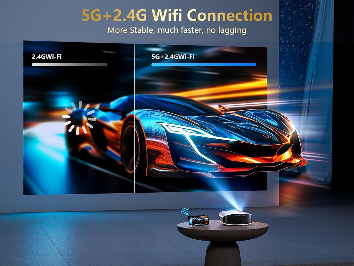 Proyector 4K GooDee, WiFi 5G, Bluetooth, Dolby Audio, 800ANSI