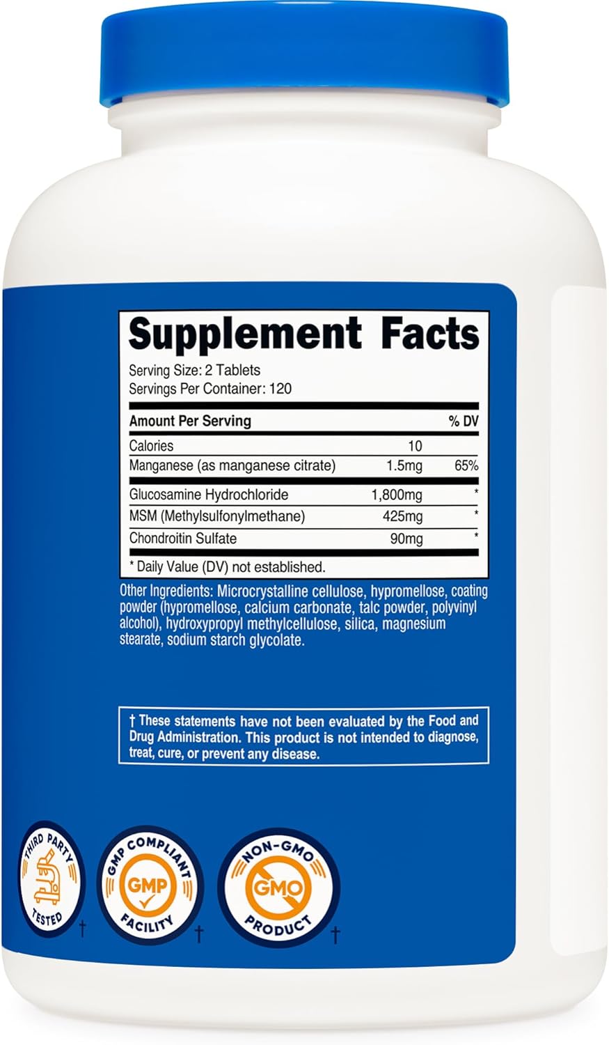 Nutricost Glucosamina 1800mg con Condroitina y MSM 240 Tabletas