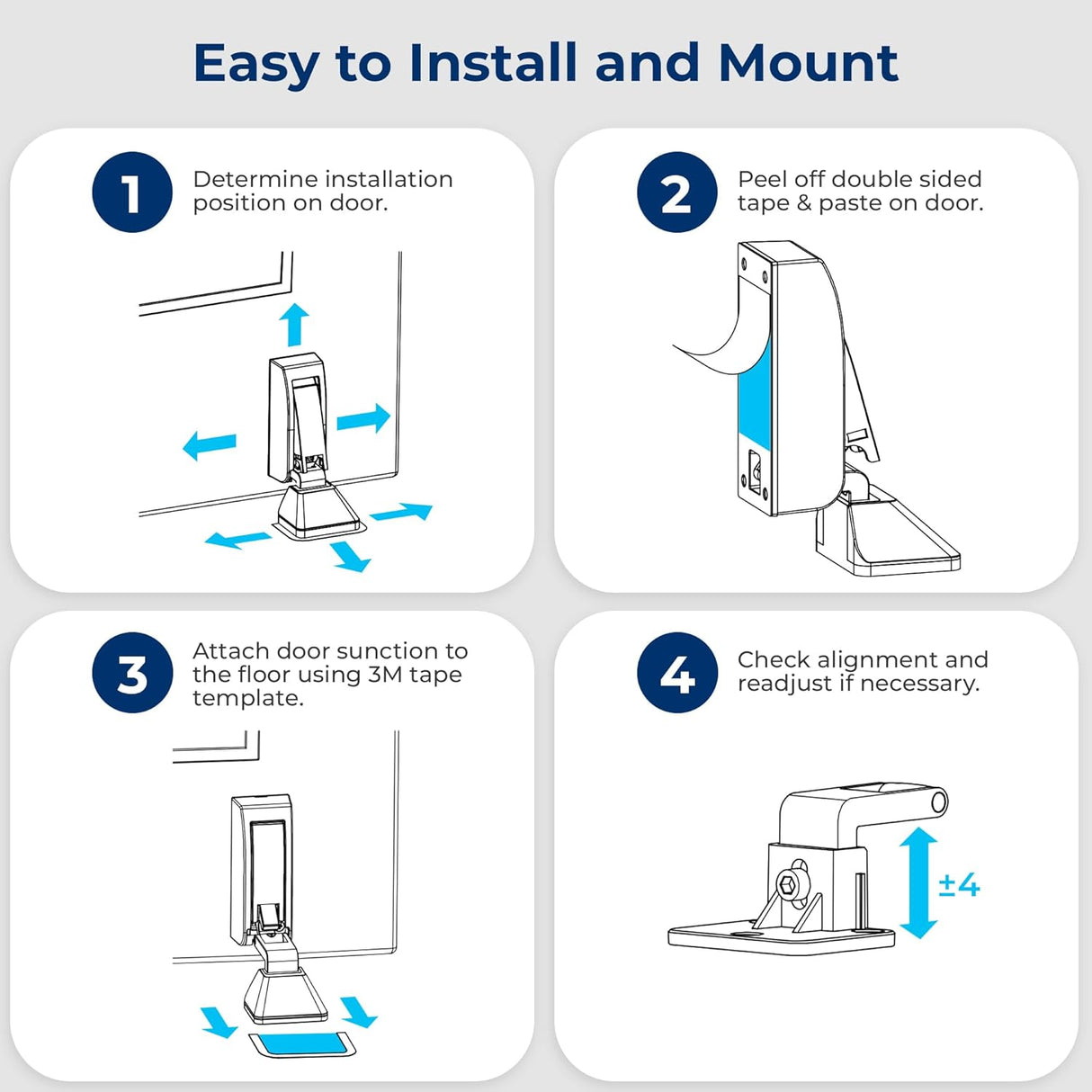 Tope hidráulico para puerta Serenelife, fácil instalación y silencioso