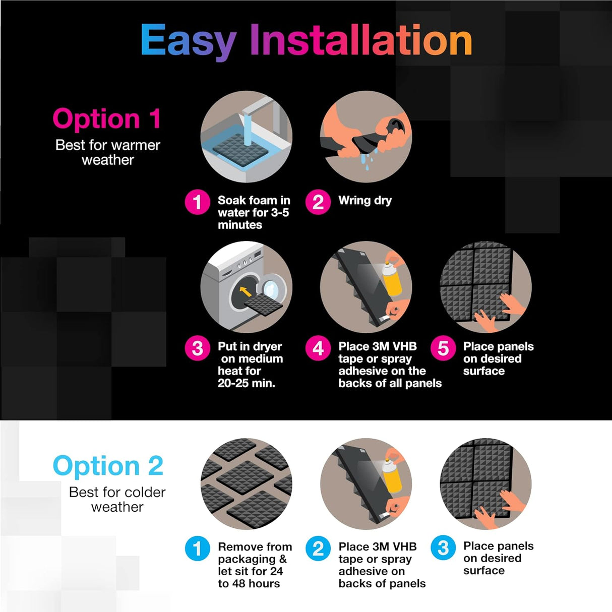 Paneles Acústicos Fstop Labs, 12 Piezas, 2'' X 12'' X 12