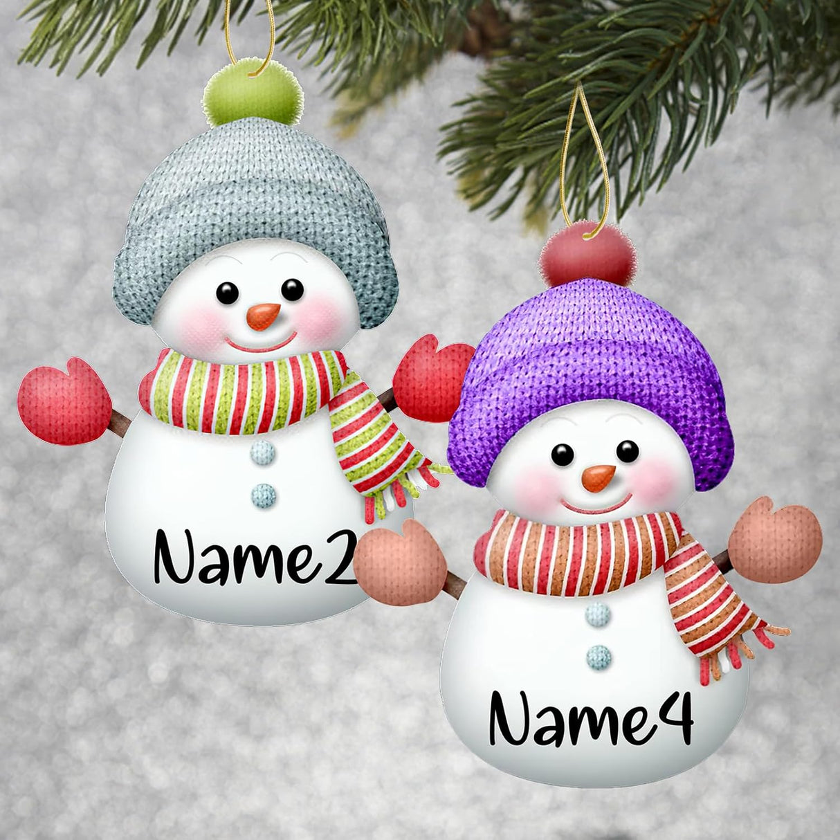 7pcs Muñecos de Nieve 8cm Adornos Navideños Personalizados