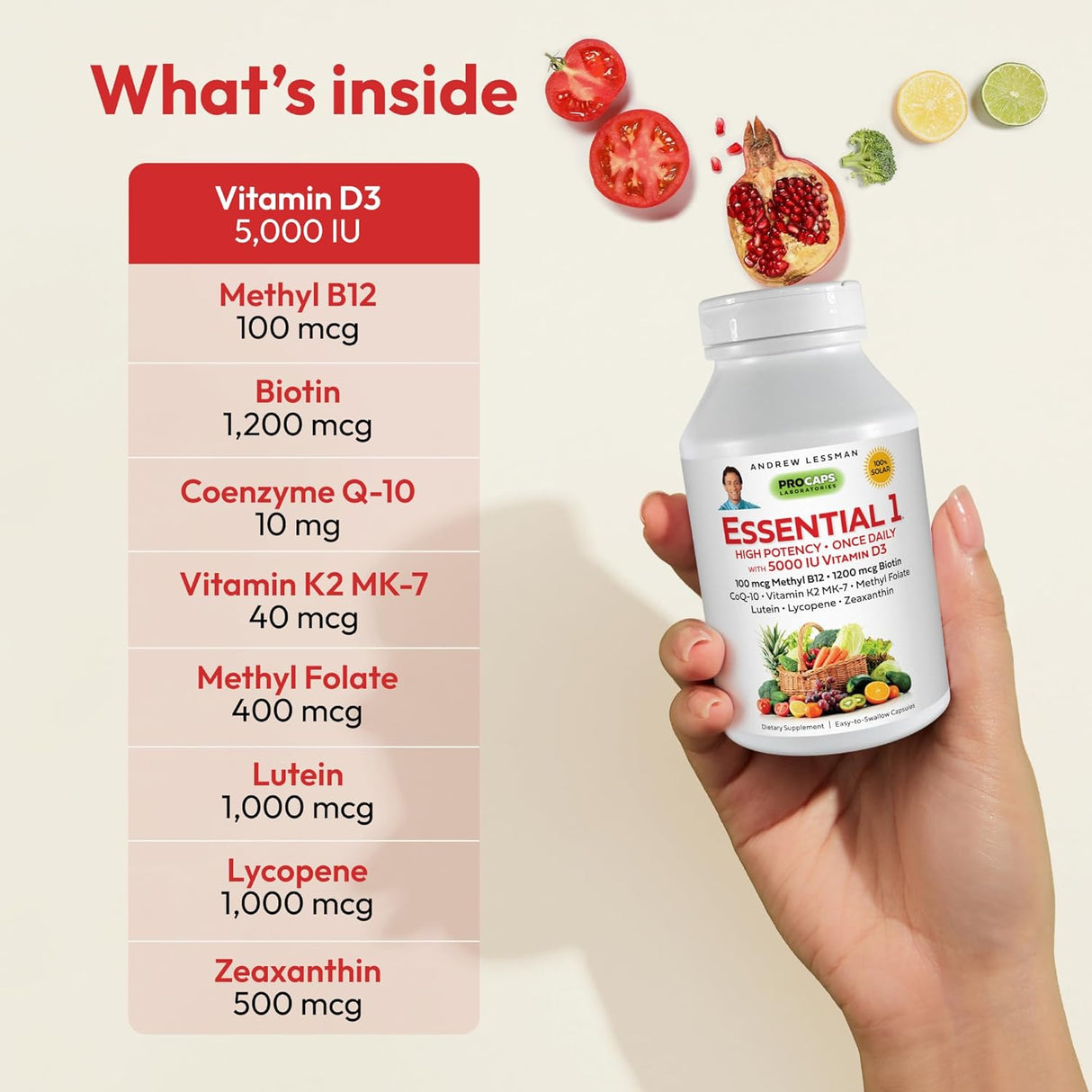 Multivitamínico ANDREW LESSMAN 5000 IU D3, 30 cápsulas