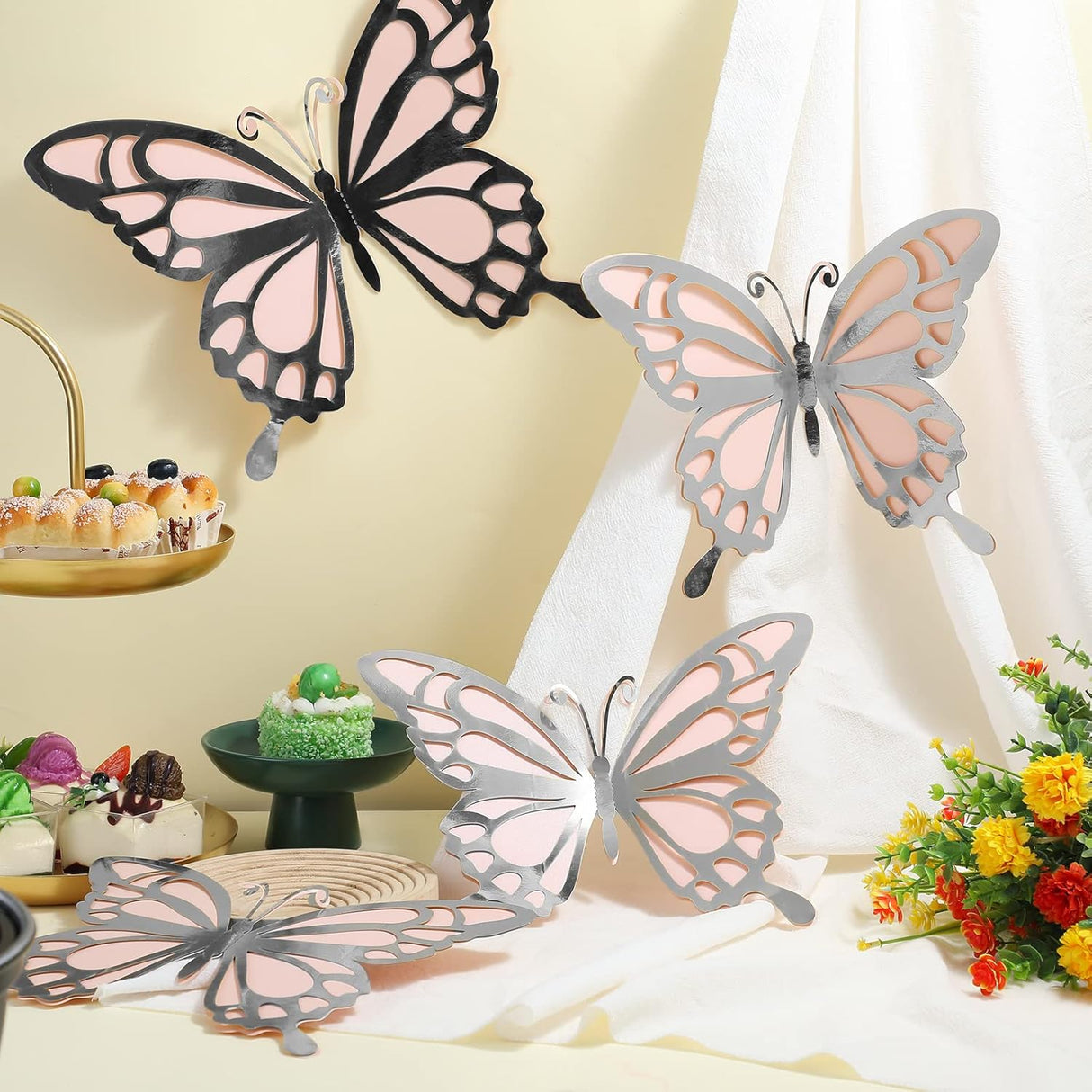 Decoraciones de Mariposas 3D para Fiesta, Set de 12 Pcs