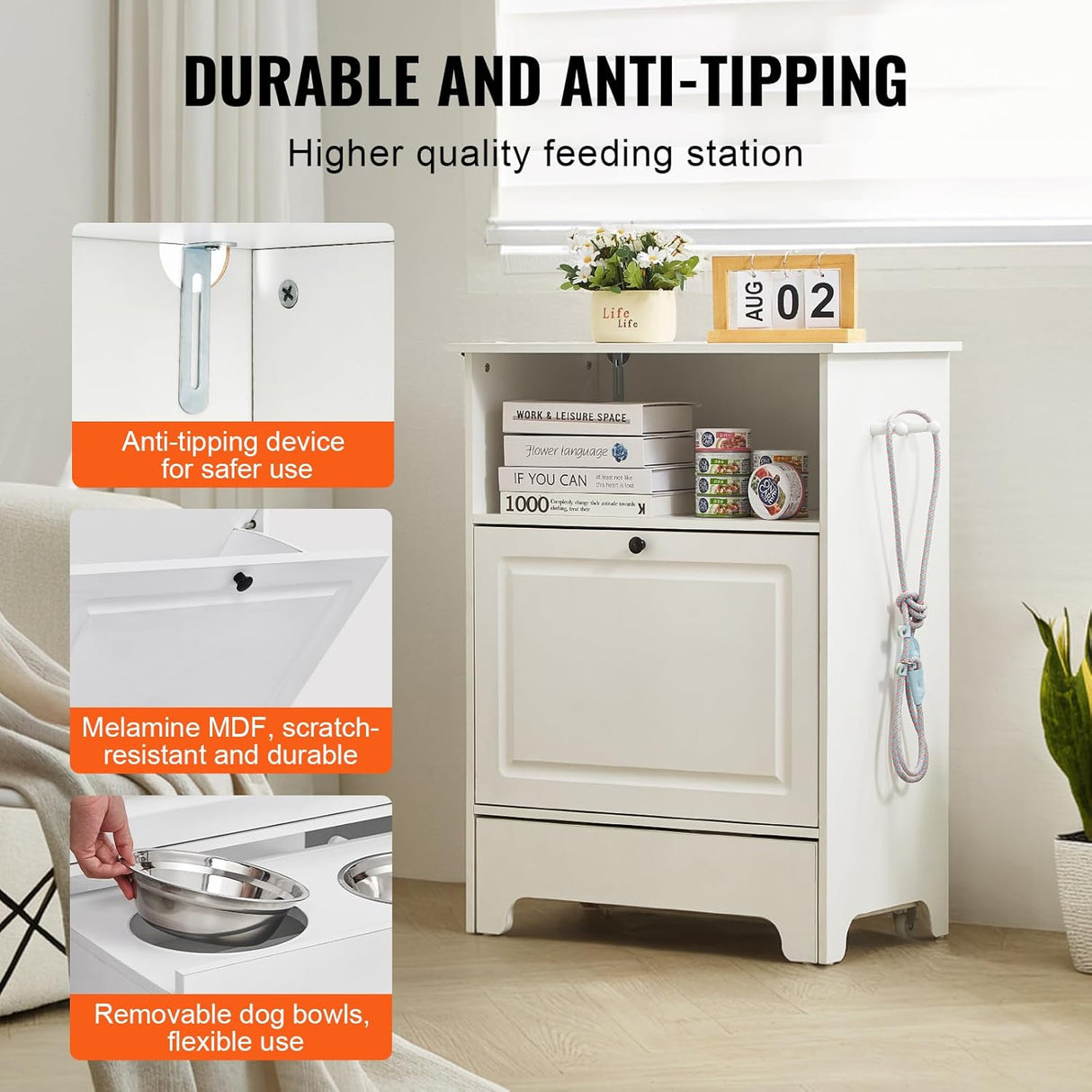 Estación de alimentación para mascotas VEVOR con almacenamiento