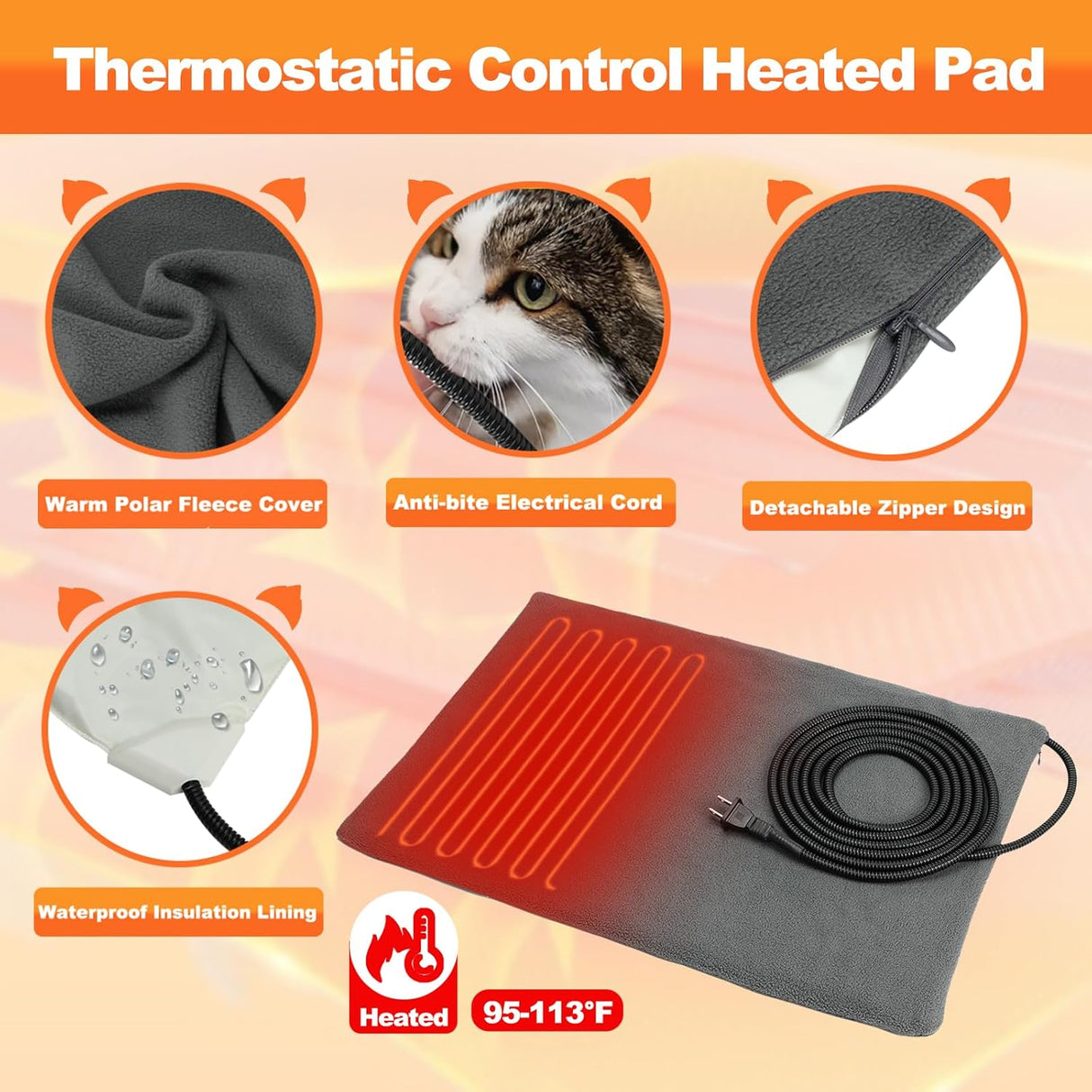 Casa Calentada para Gatos FHTONGE, Aislada, Refugio Exterior