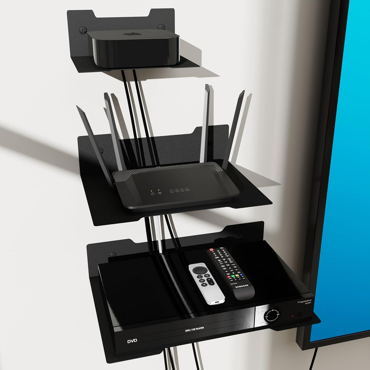 Estante Metálico Flotante, Soporte para Proyector, Modelo Mediano