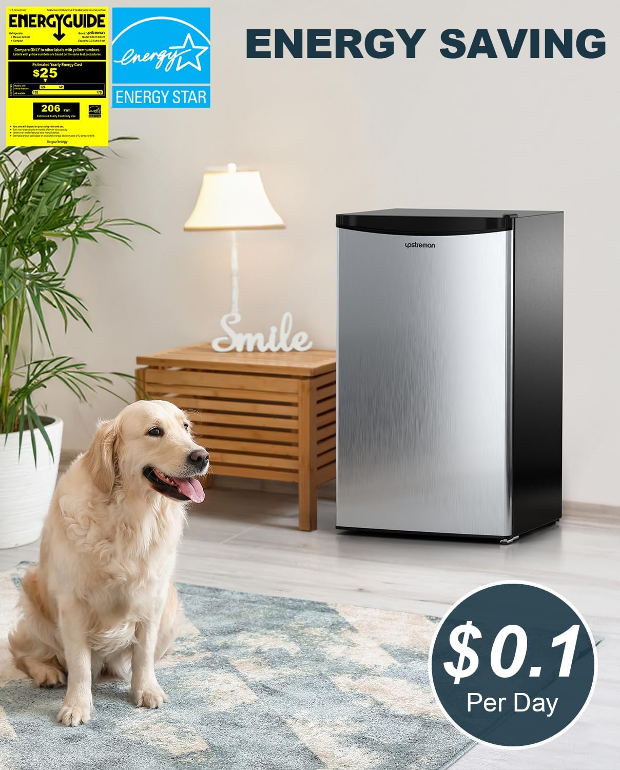 Refrigerador Mini Upstreman 3.2 Cu.Ft con Congelador SR321